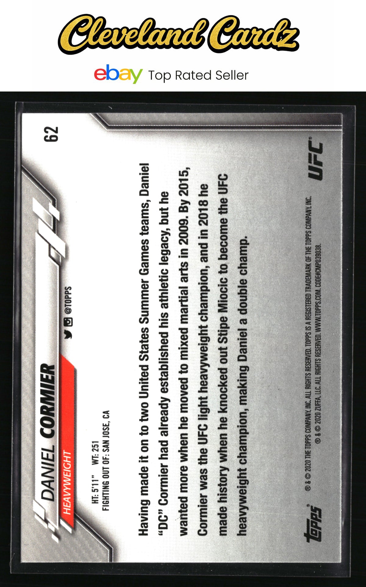 2020 Topps UFC #62 Daniel Cormier