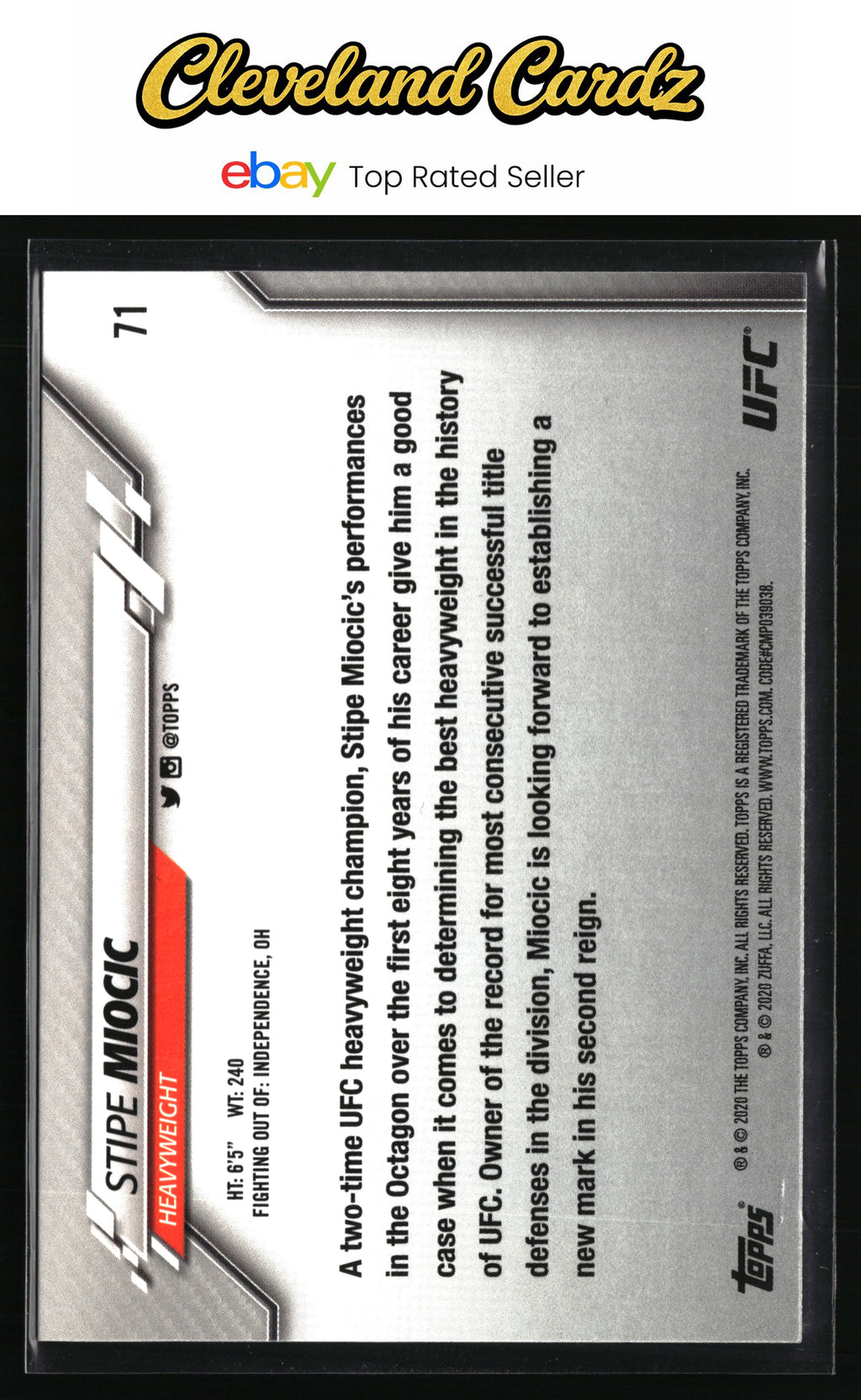 2020 Topps UFC #71 Stipe Miocic