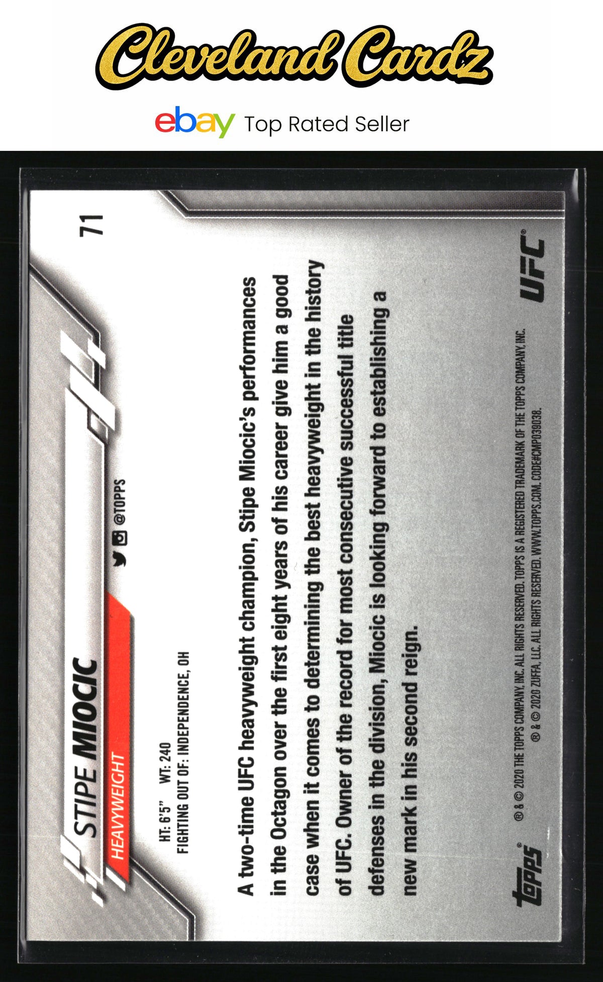 2020 Topps UFC #71 Stipe Miocic