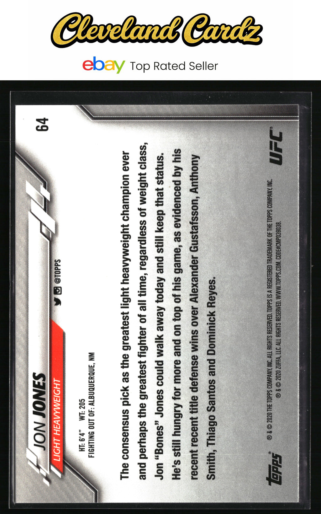 2020 Topps UFC #64 Jon Jones