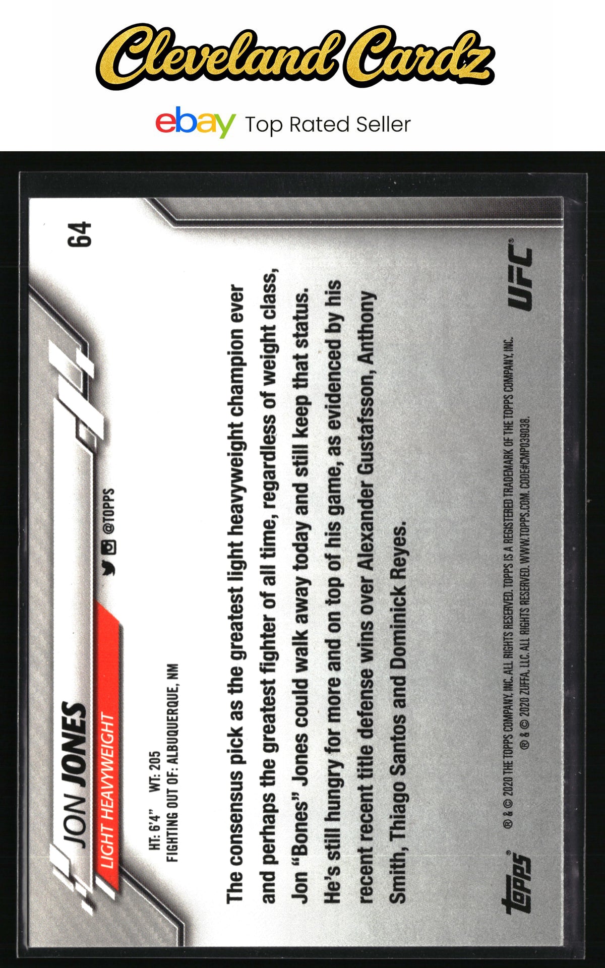 2020 Topps UFC #64 Jon Jones