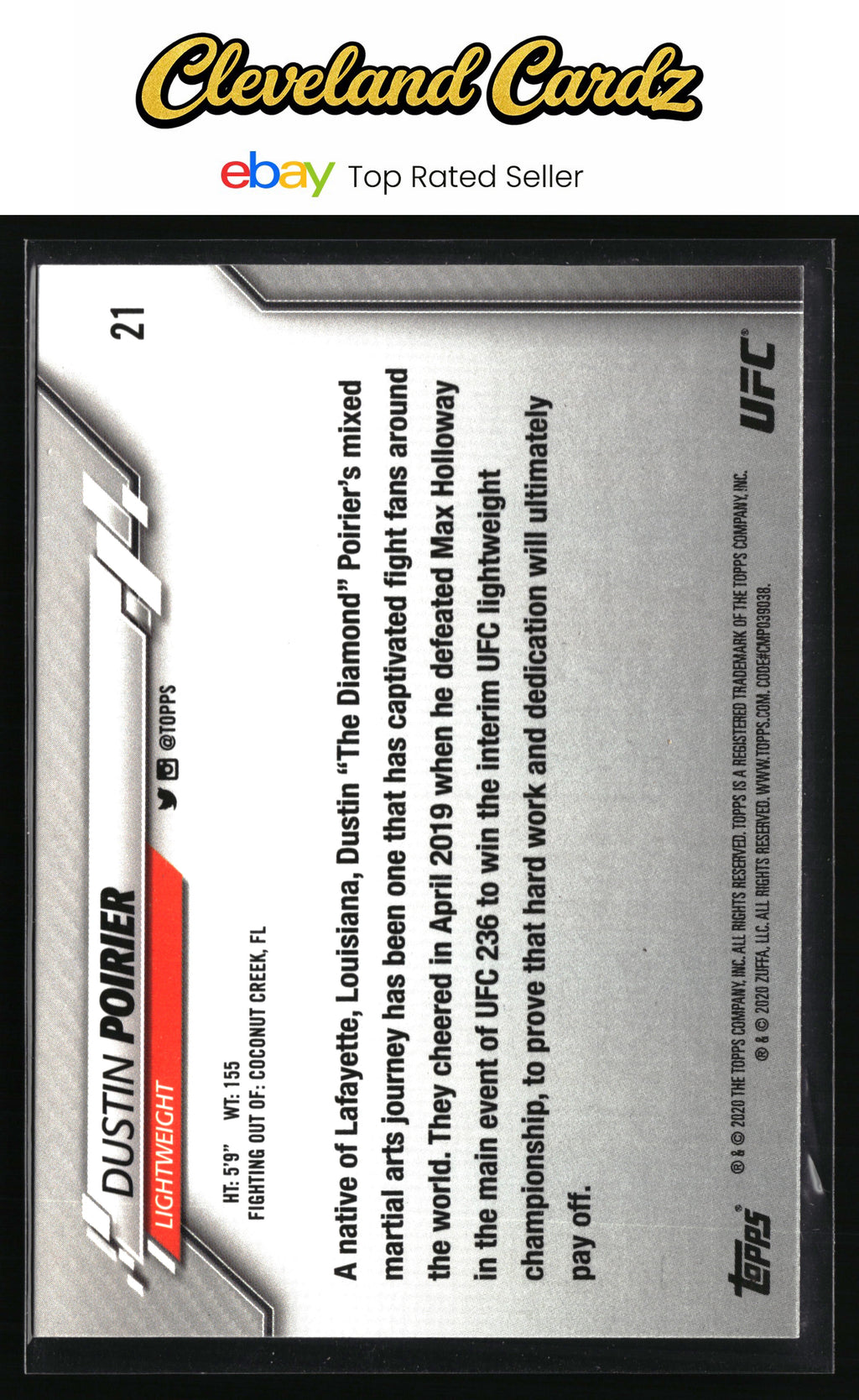2020 Topps UFC #21 Dustin Poirier