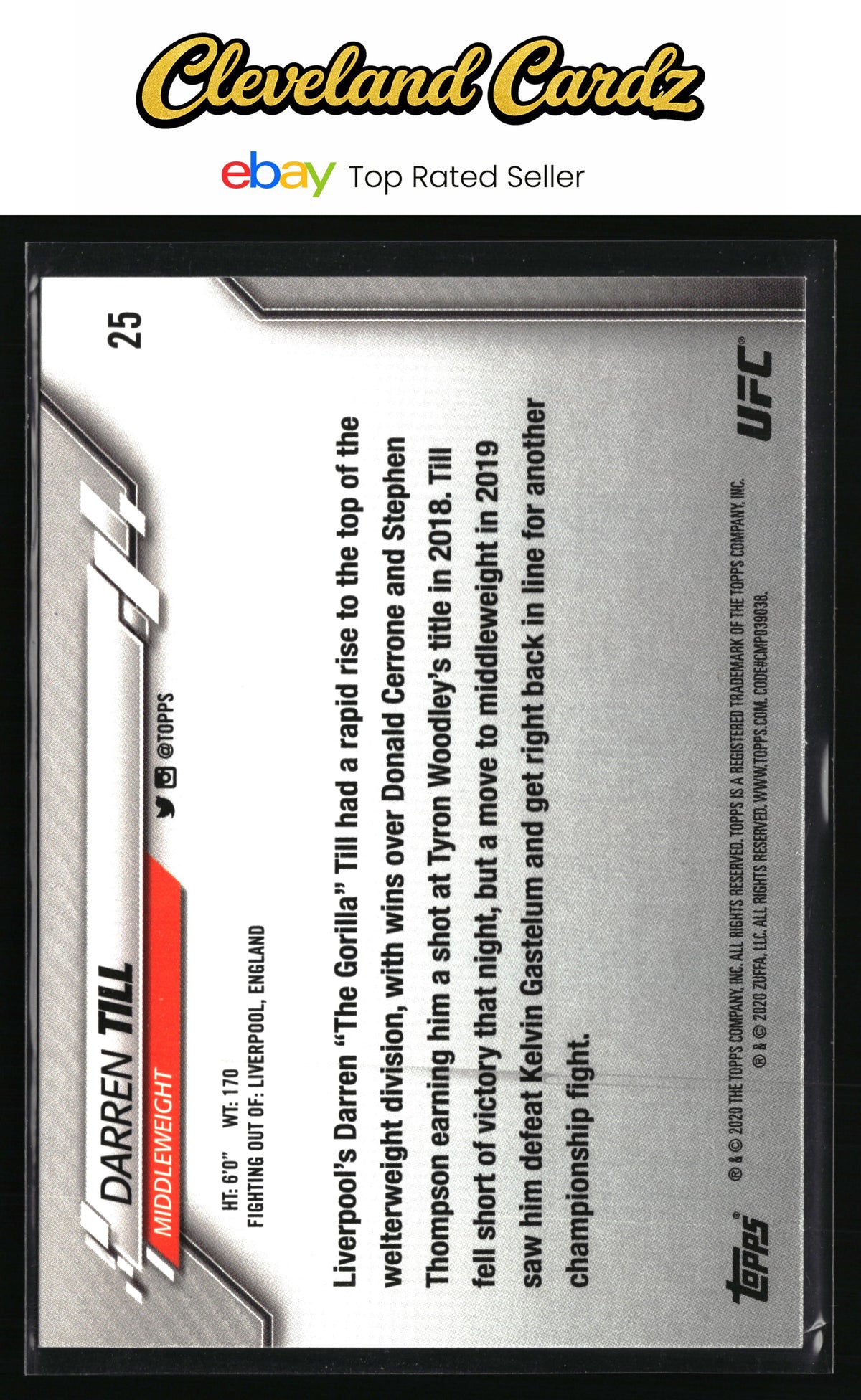 2020 Topps UFC #25 Darren Till