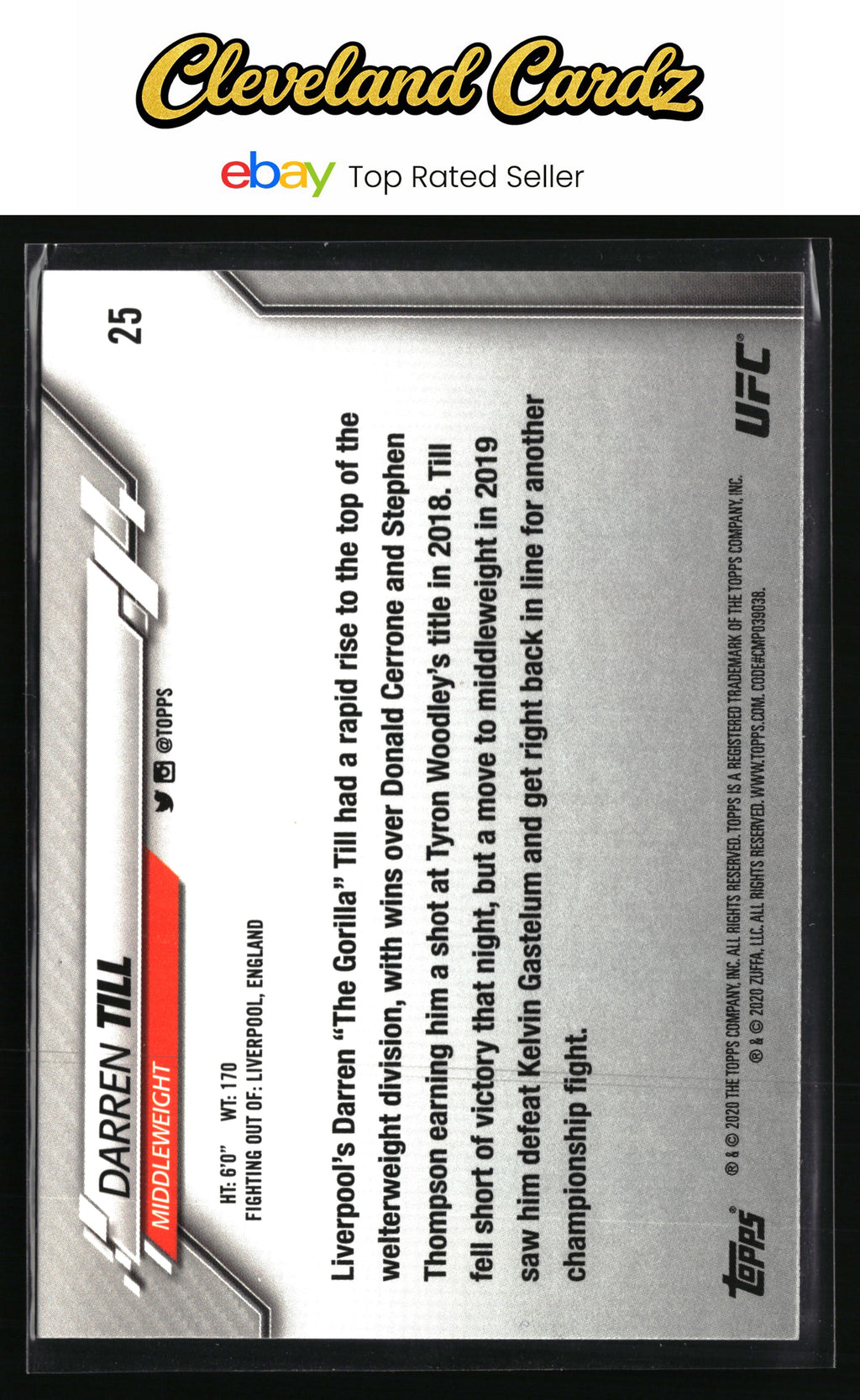 2020 Topps UFC #25 Darren Till