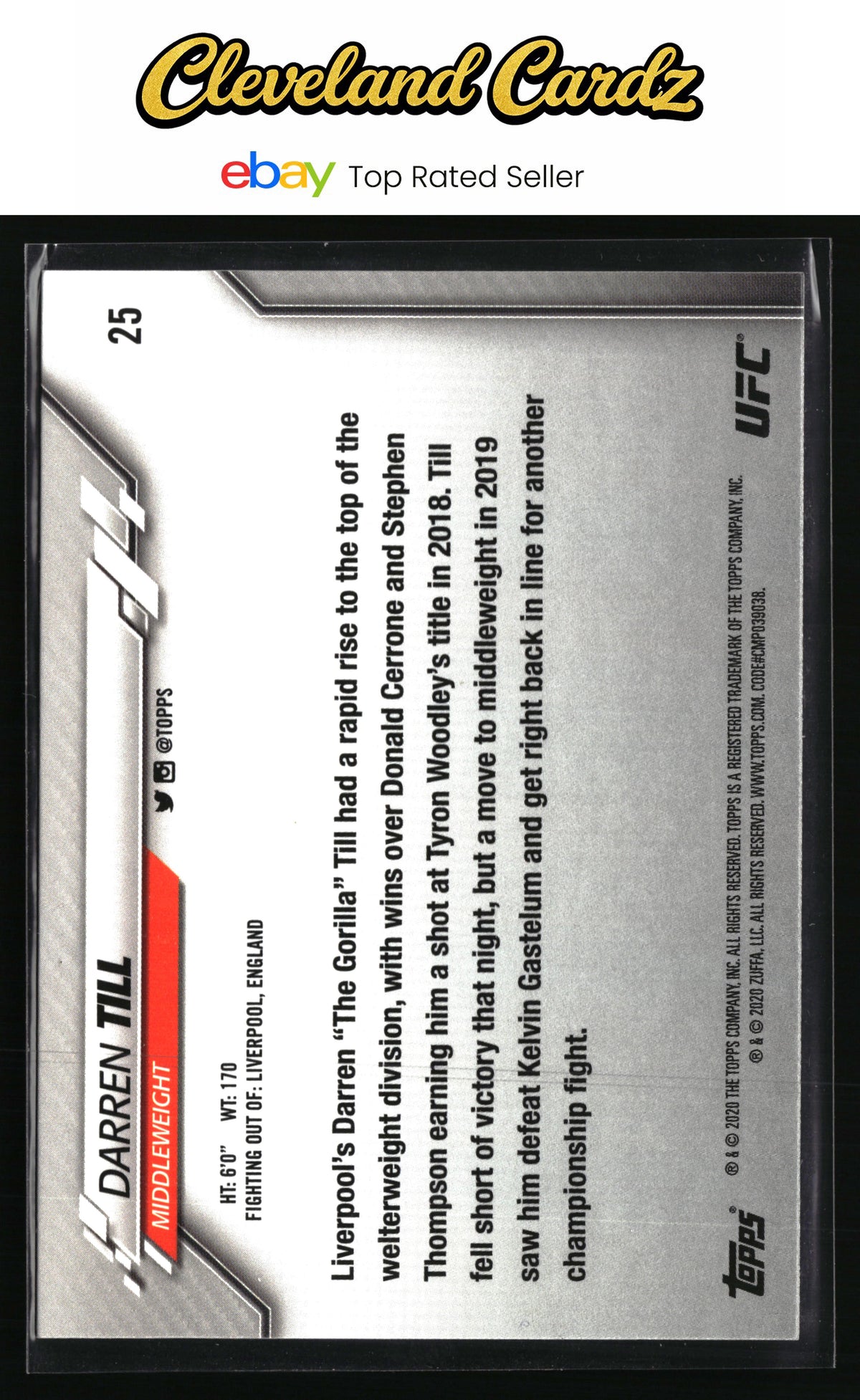 2020 Topps UFC #25 Darren Till