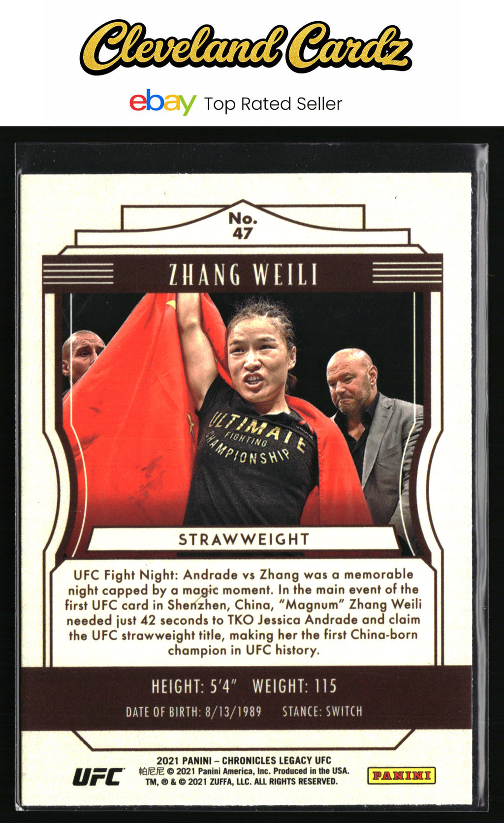 2021 Panini Chronicles UFC #47 Zhang Weili
