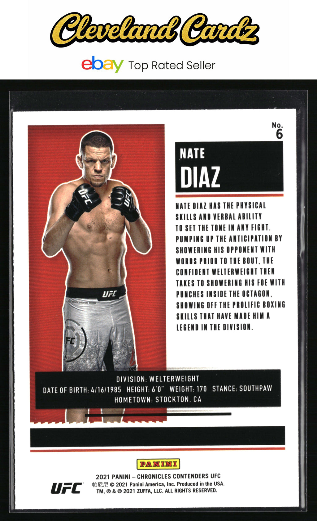 2021 Panini Chronicles UFC #6 Nate Diaz