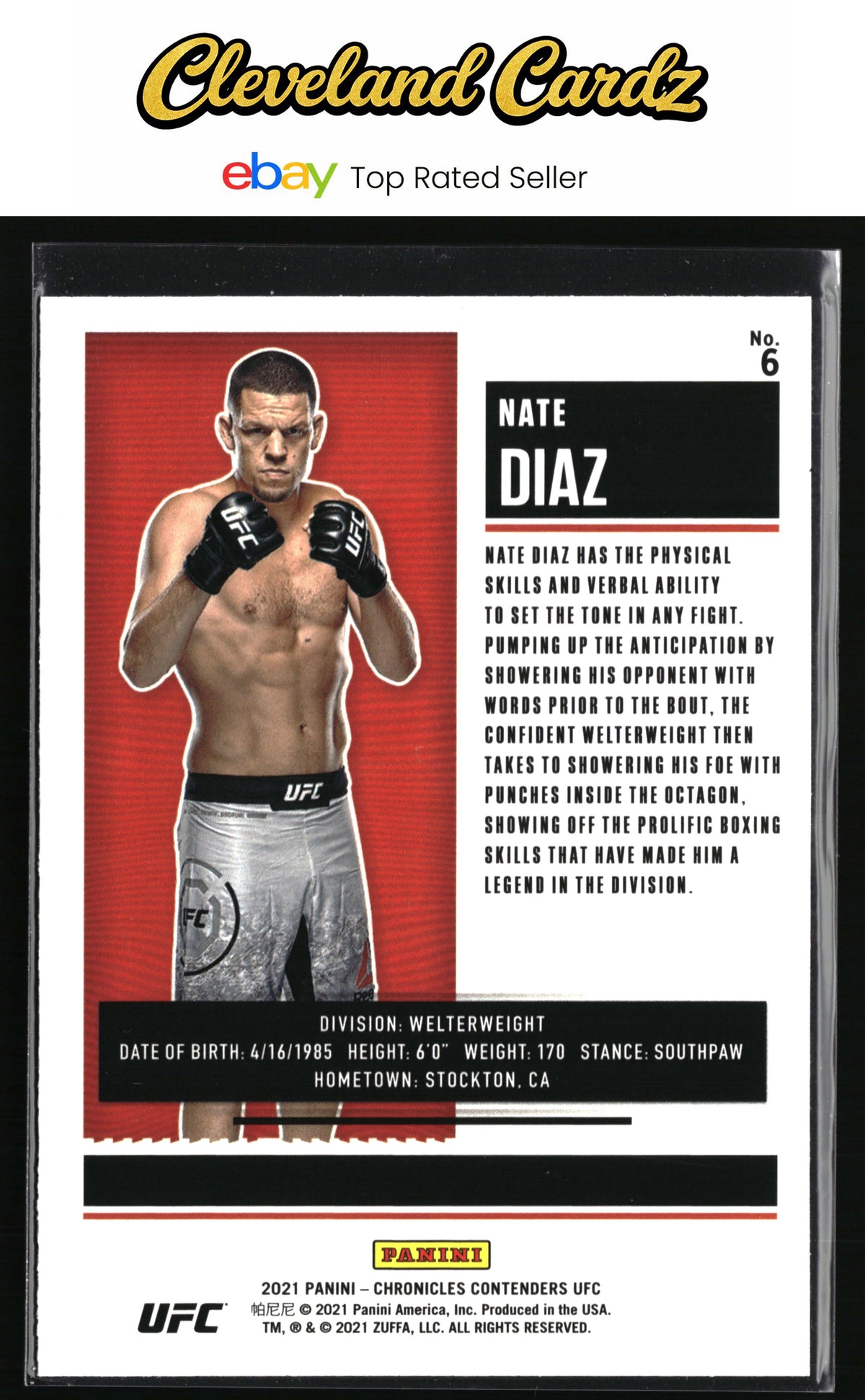 2021 Panini Chronicles UFC #6 Nate Diaz