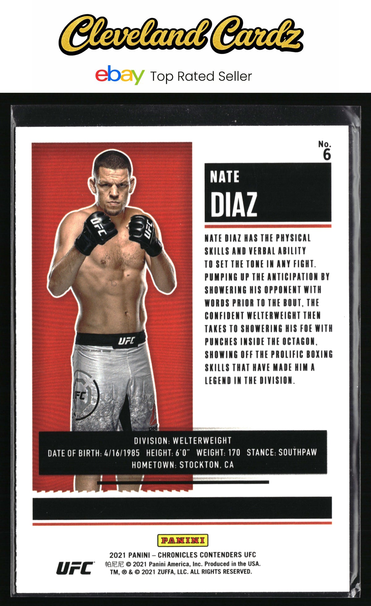2021 Panini Chronicles UFC #6 Nate Diaz