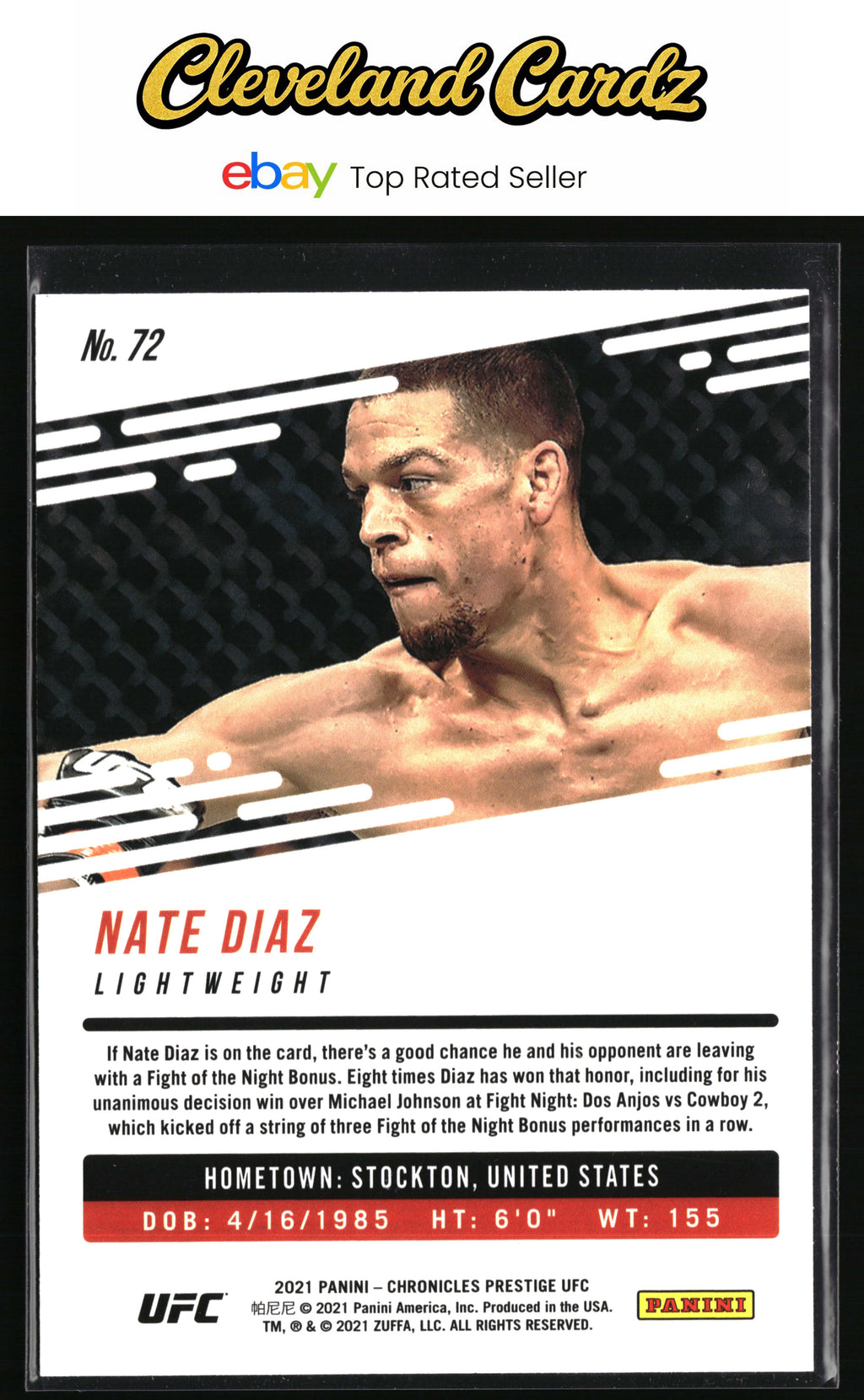 2021 Panini Chronicles UFC #72 Nate Diaz