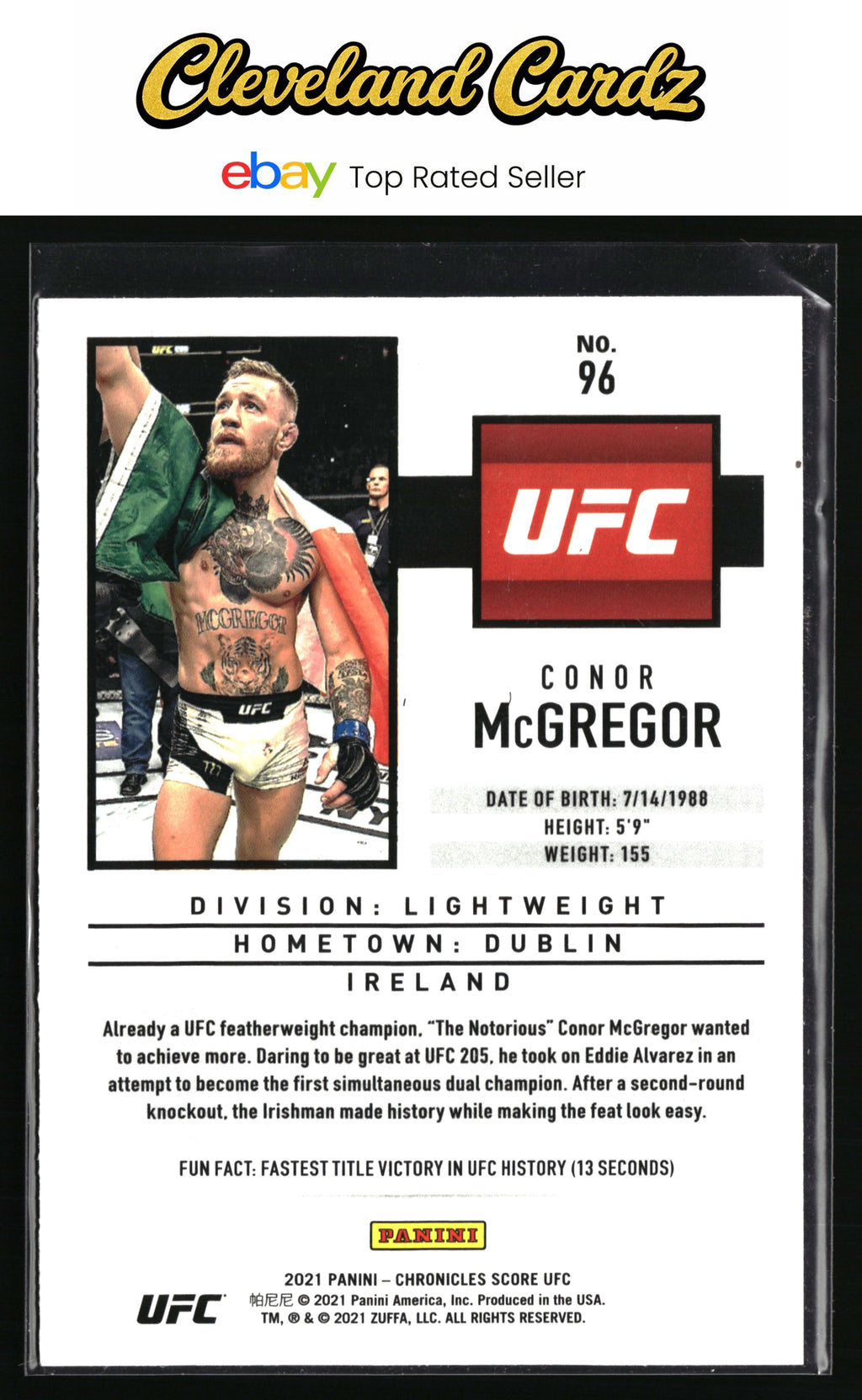 2021 Panini Chronicles UFC #96 Conor McGregor