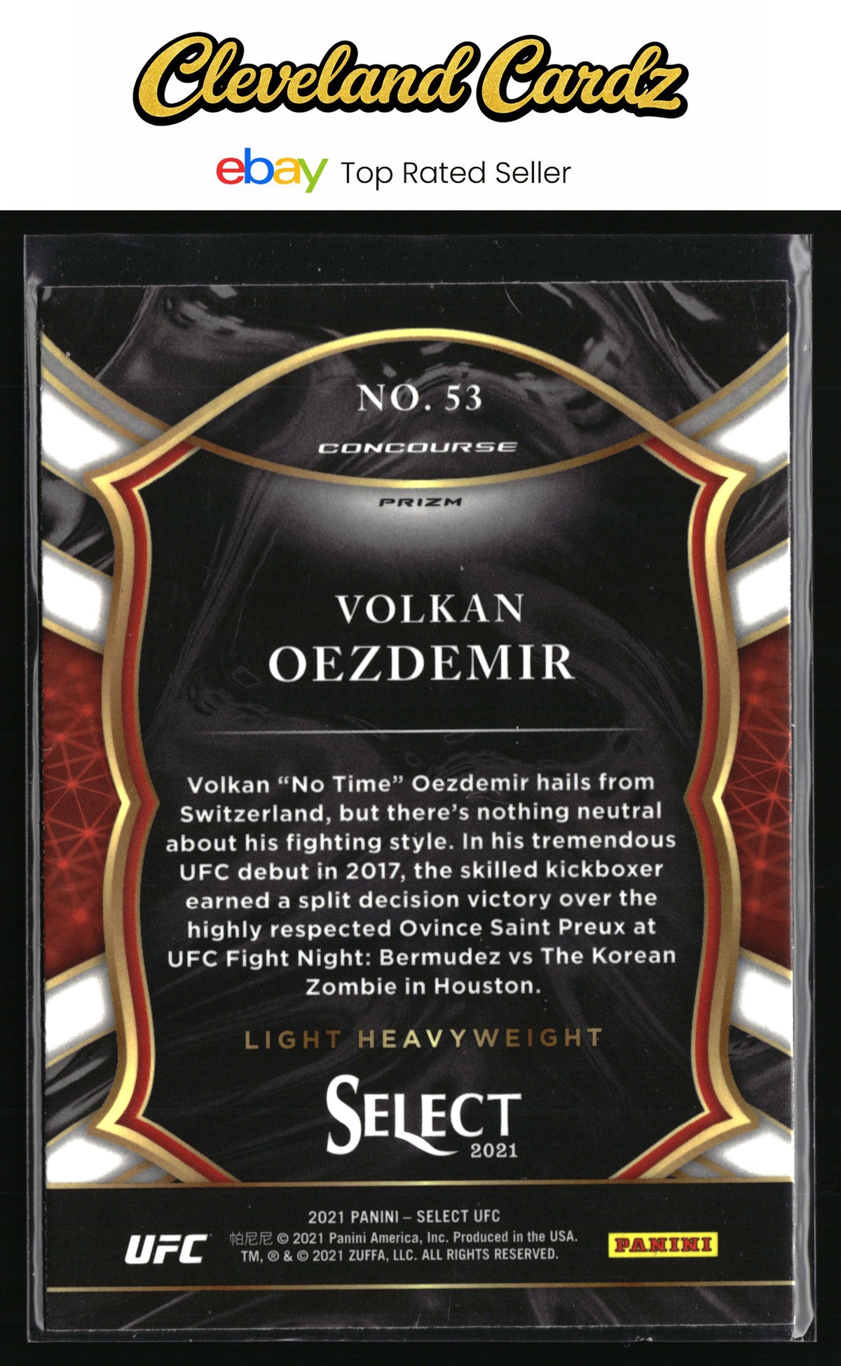 2021 Panini Select UFC #53 Volkan Oezdemir Silver Prizms
