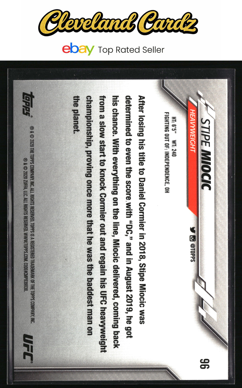 2020 Topps UFC #96 Stipe Miocic
