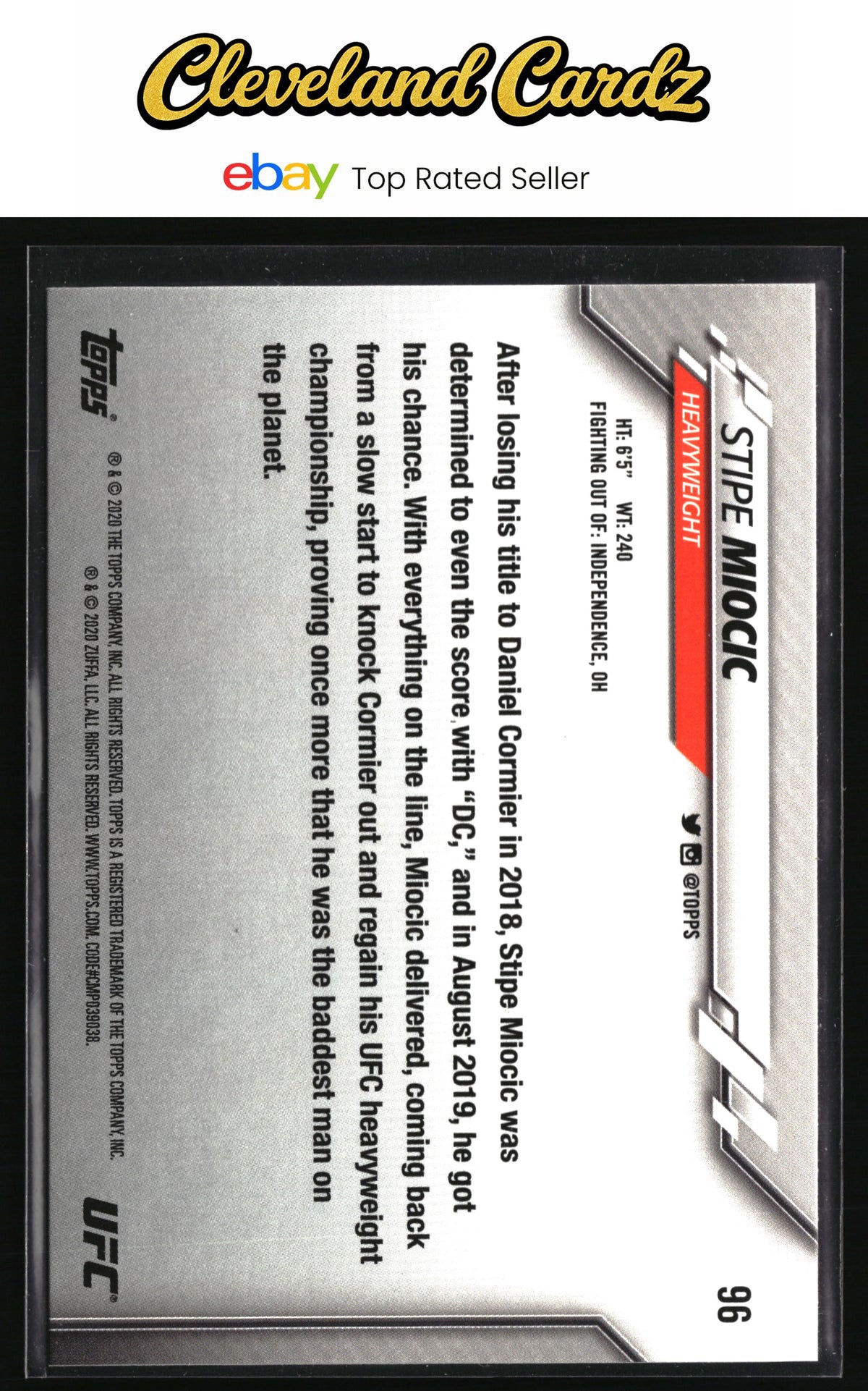 2020 Topps UFC #96 Stipe Miocic