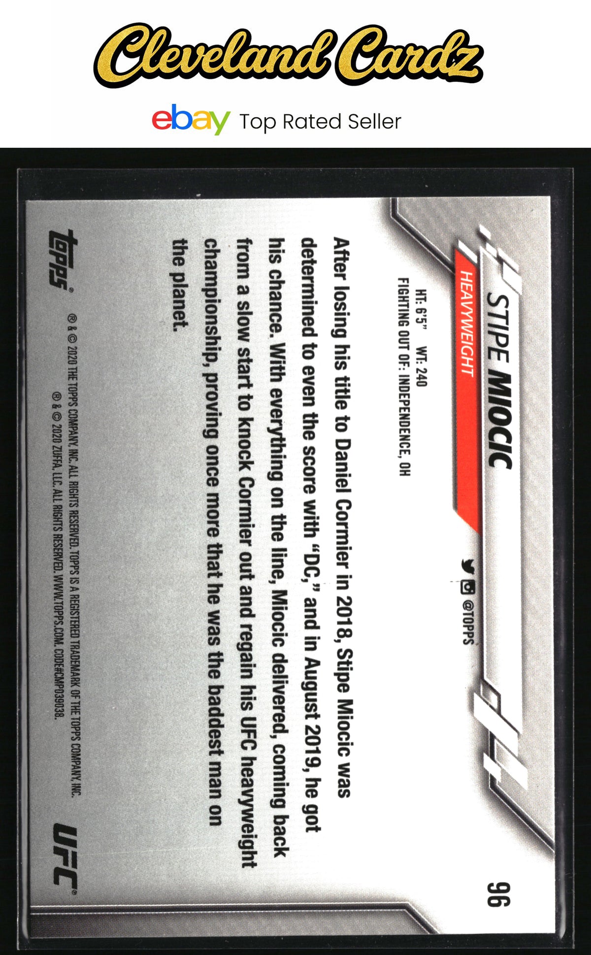 2020 Topps UFC #96 Stipe Miocic