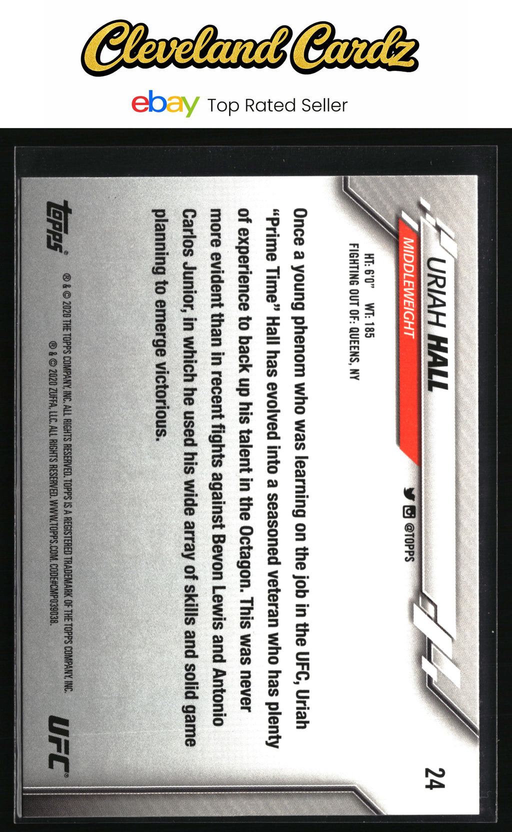 2020 Topps UFC #24 Uriah Hall