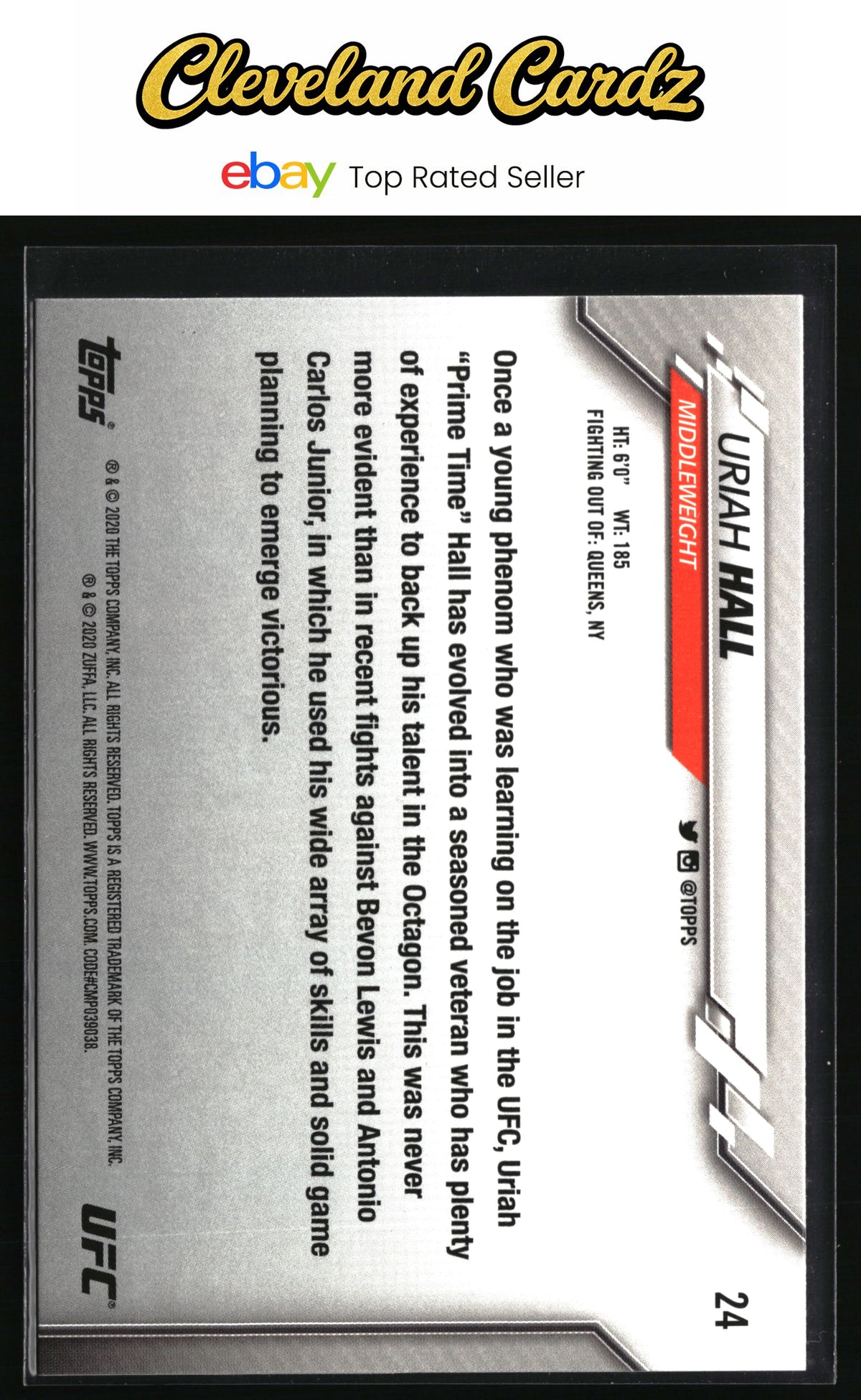 2020 Topps UFC #24 Uriah Hall