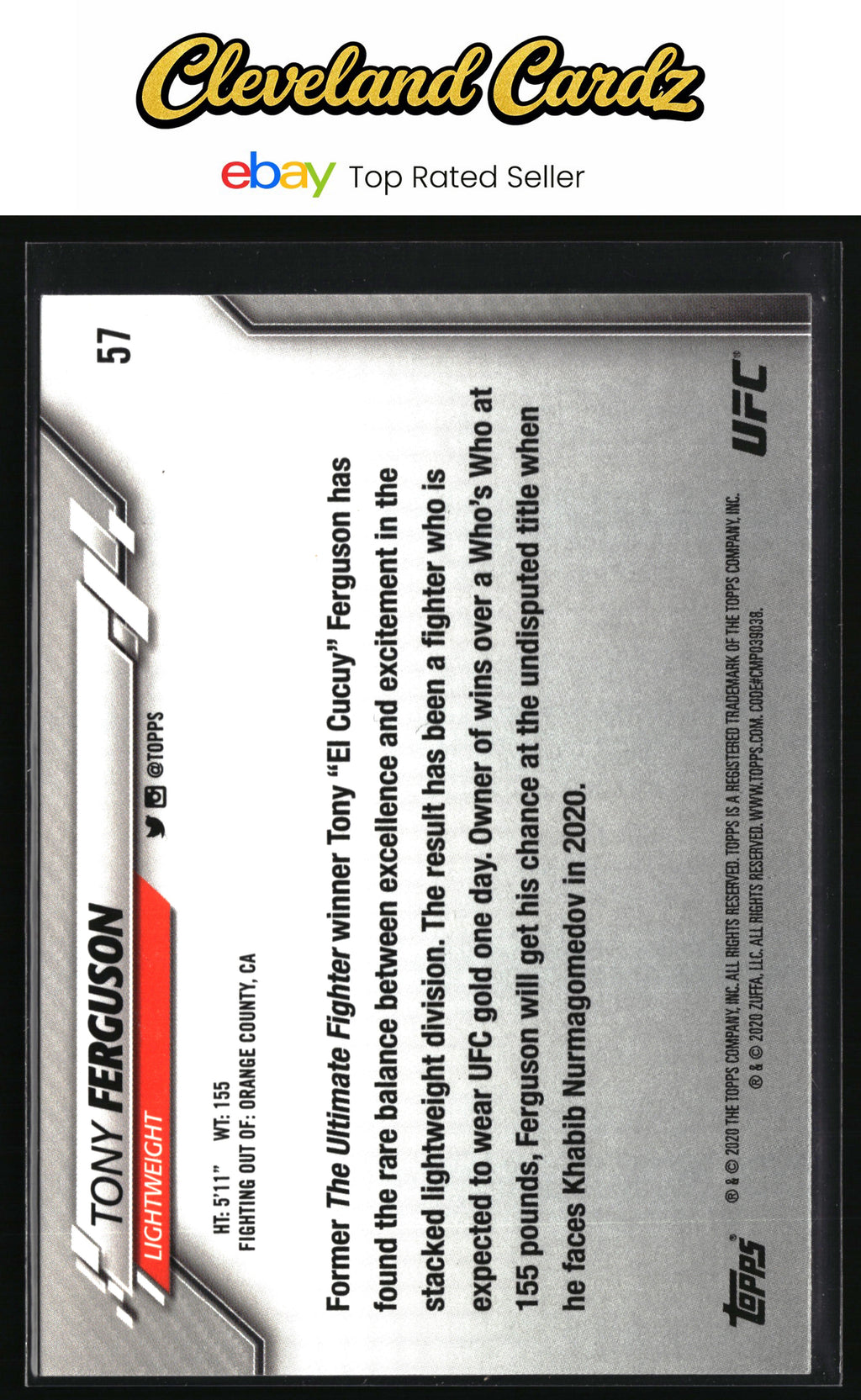2020 Topps UFC #57 Tony Ferguson