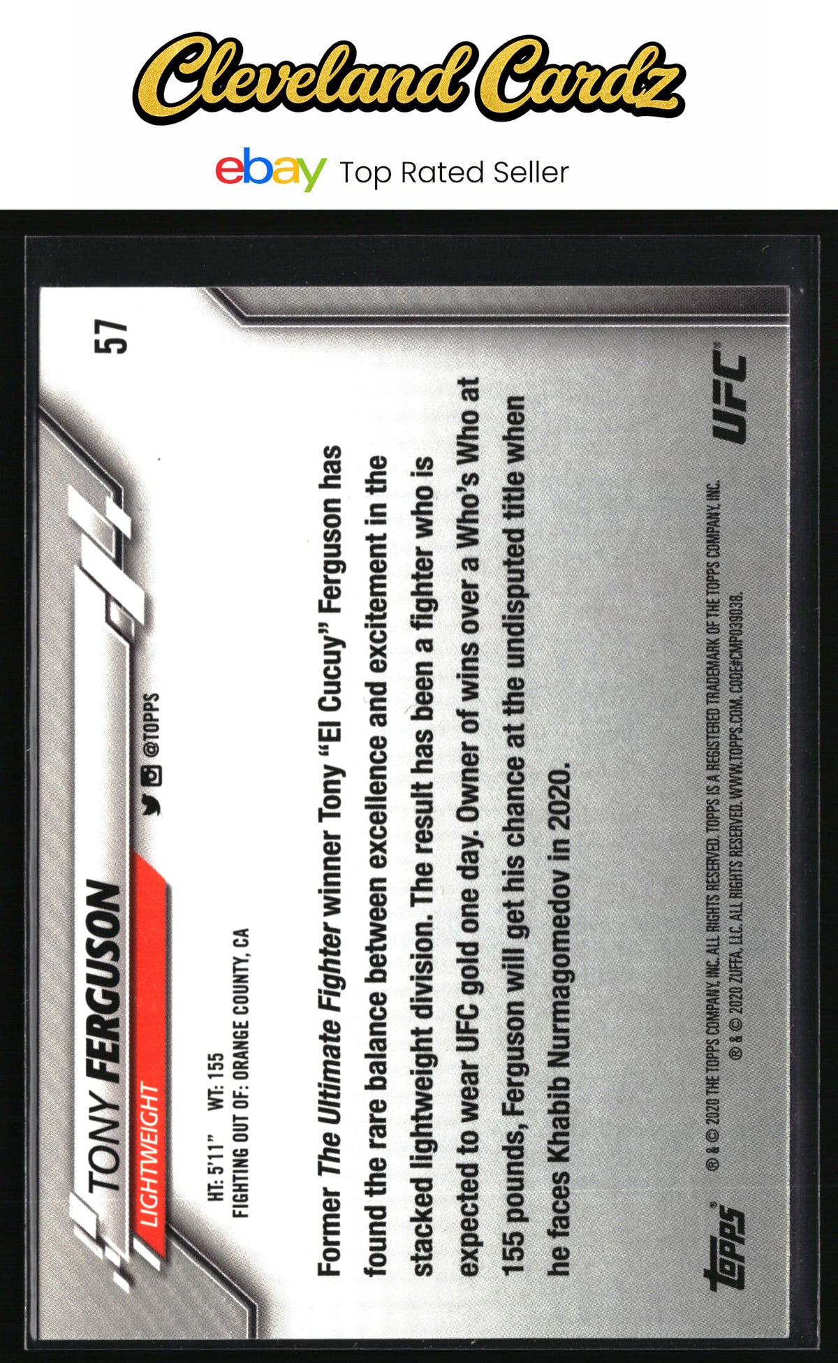 2020 Topps UFC #57 Tony Ferguson