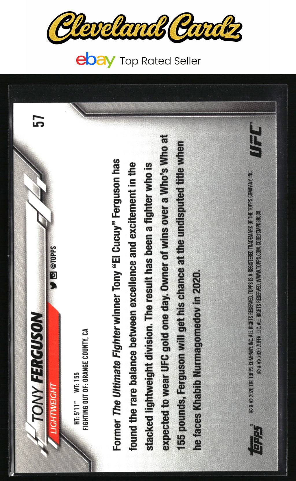 2020 Topps UFC #57 Tony Ferguson