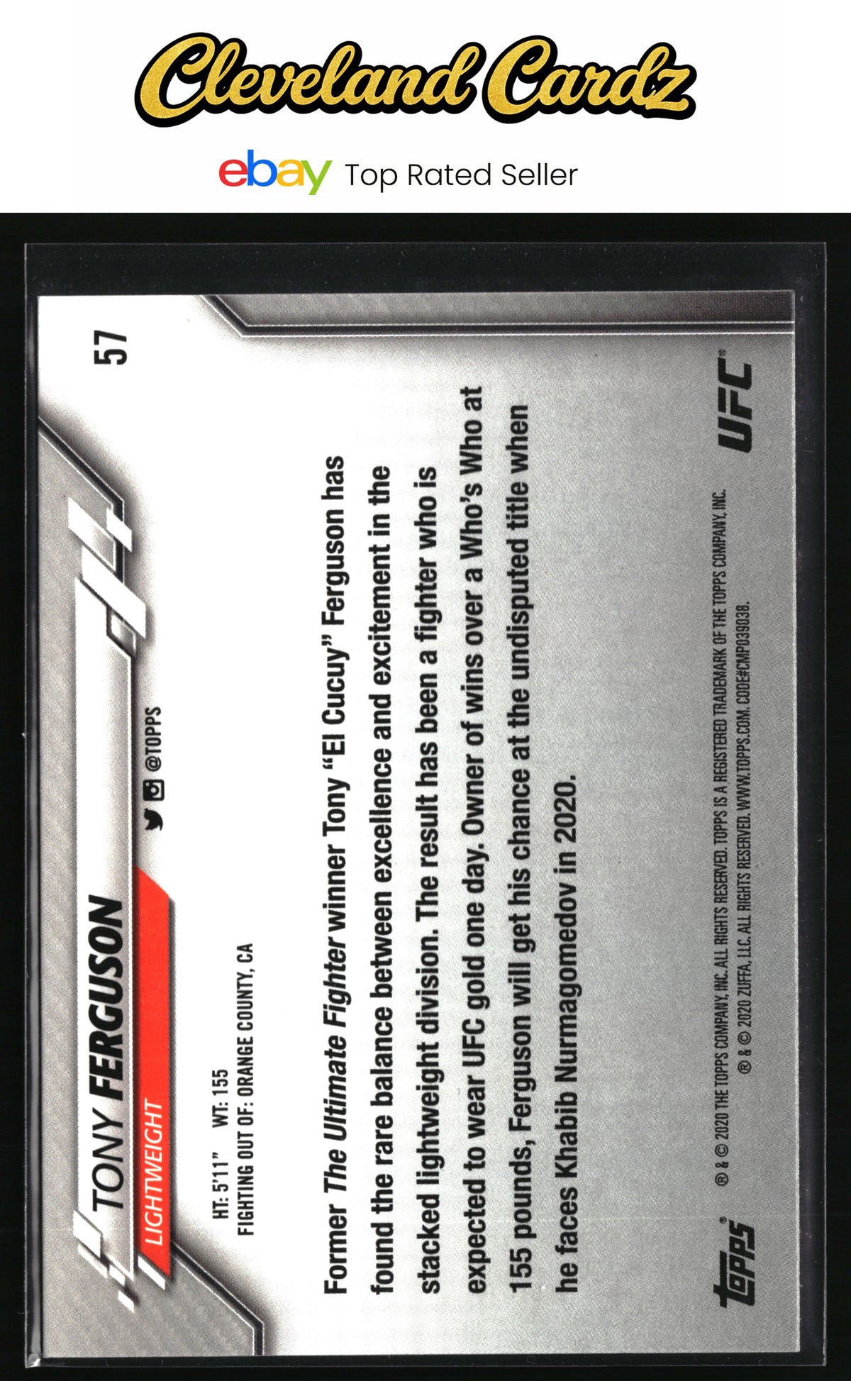 2020 Topps UFC #57 Tony Ferguson