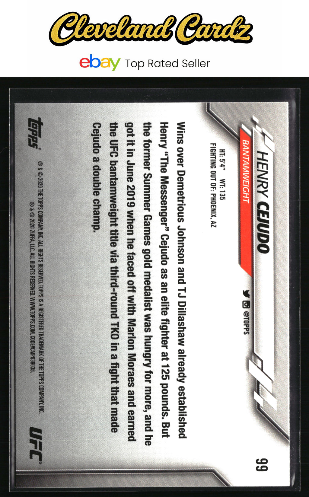 2020 Topps UFC #99 Henry Cejudo