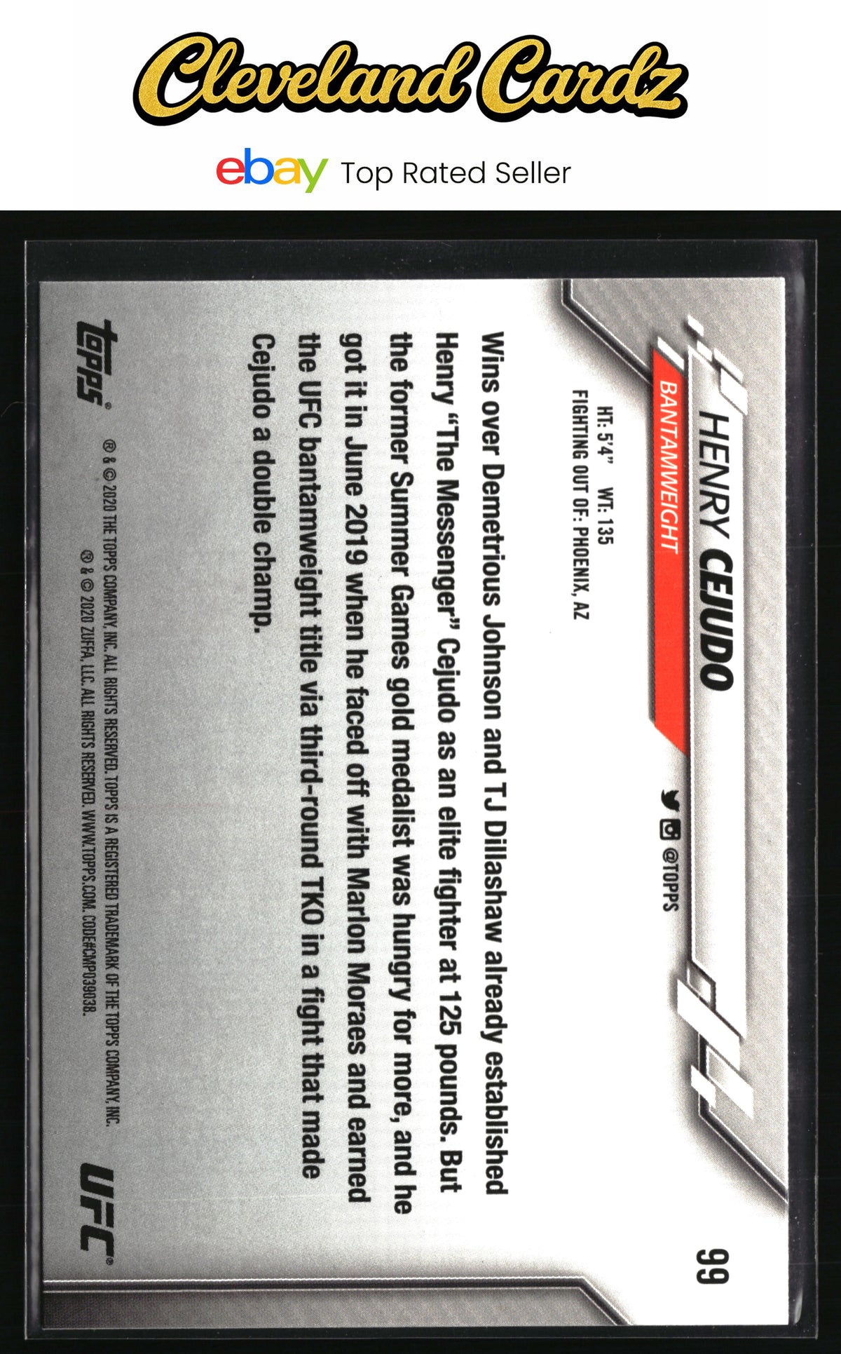 2020 Topps UFC #99 Henry Cejudo