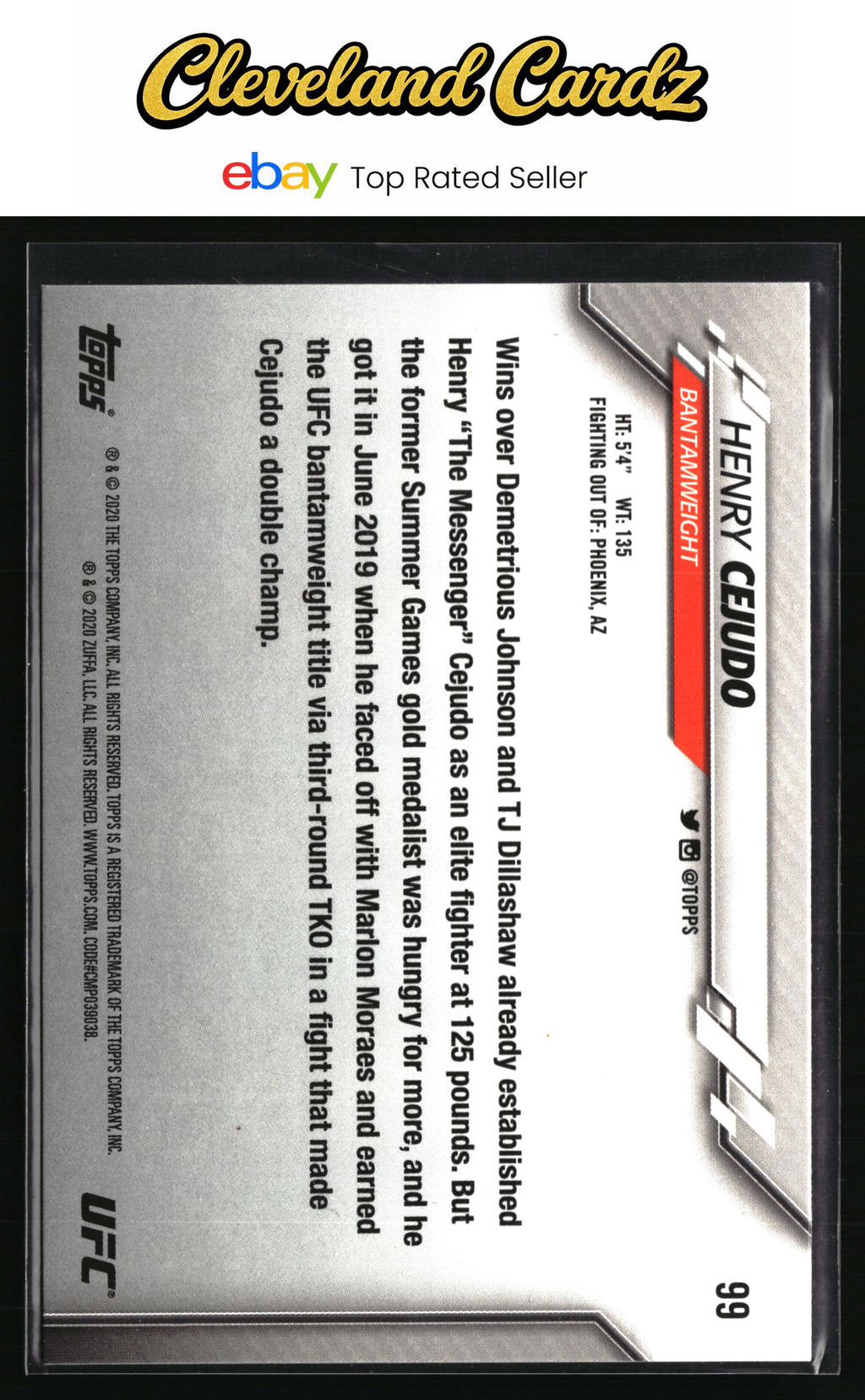 2020 Topps UFC #99 Henry Cejudo
