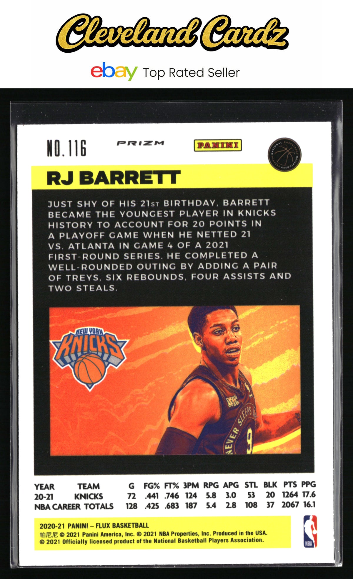 2020-21 Panini Flux #116 RJ Barrett Silver