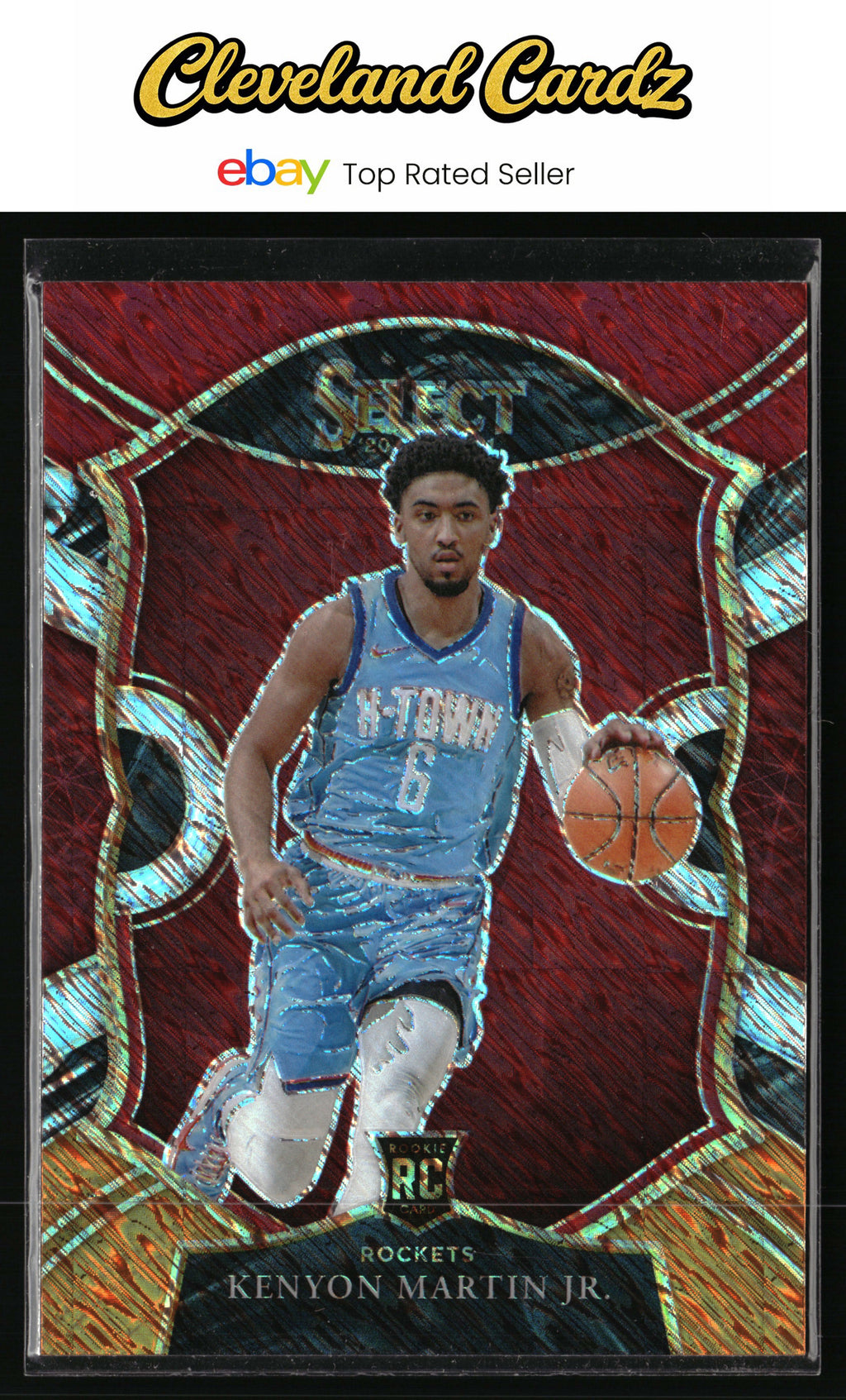 2020-21 Panini Select #98 Kenyon Martin Jr. Red White Orange Shimmer