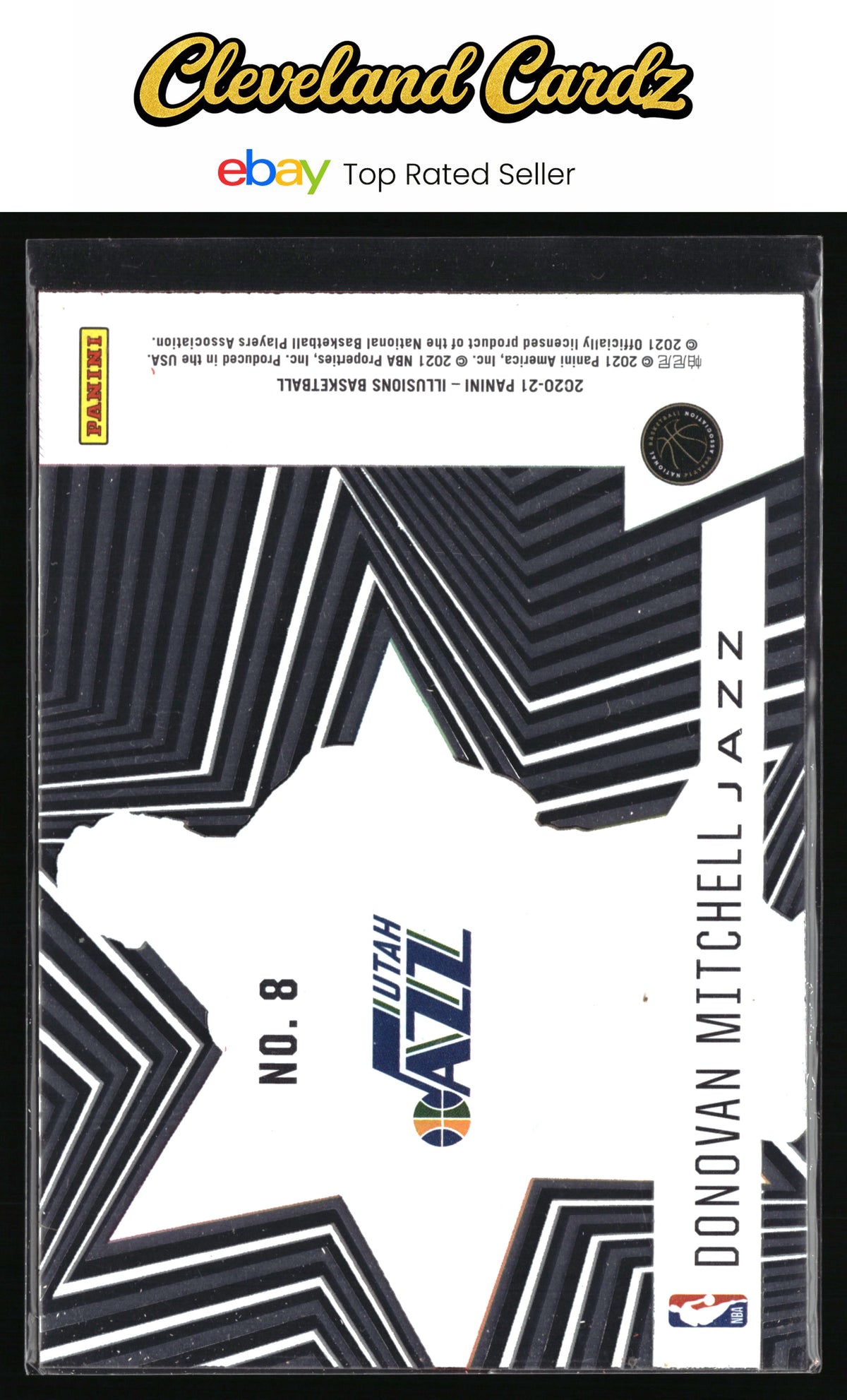 2020-21 Panini Illusions #8 Donovan Mitchell Shining Stars Sapphire
