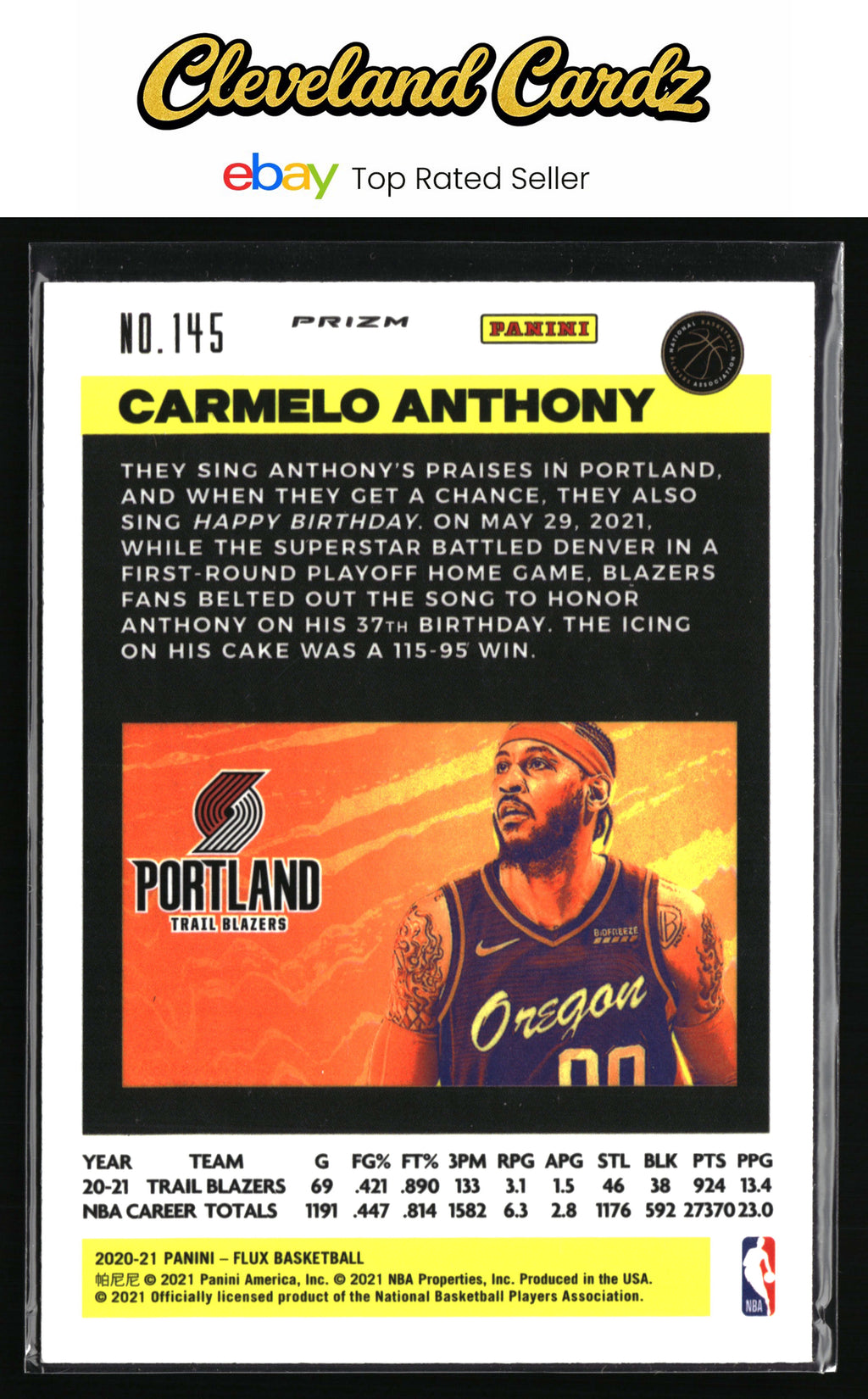 2020-21 Panini Flux #145 Carmelo Anthony Pulsar