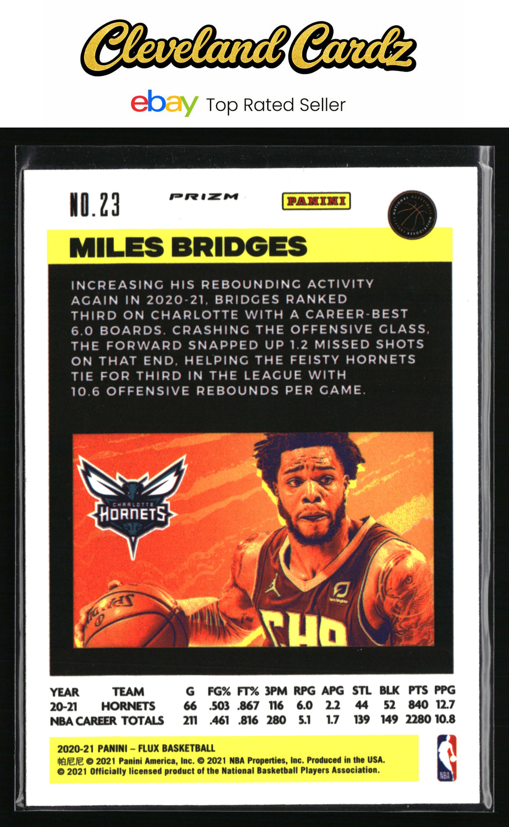2020-21 Panini Flux #23 Miles Bridges Pulsar