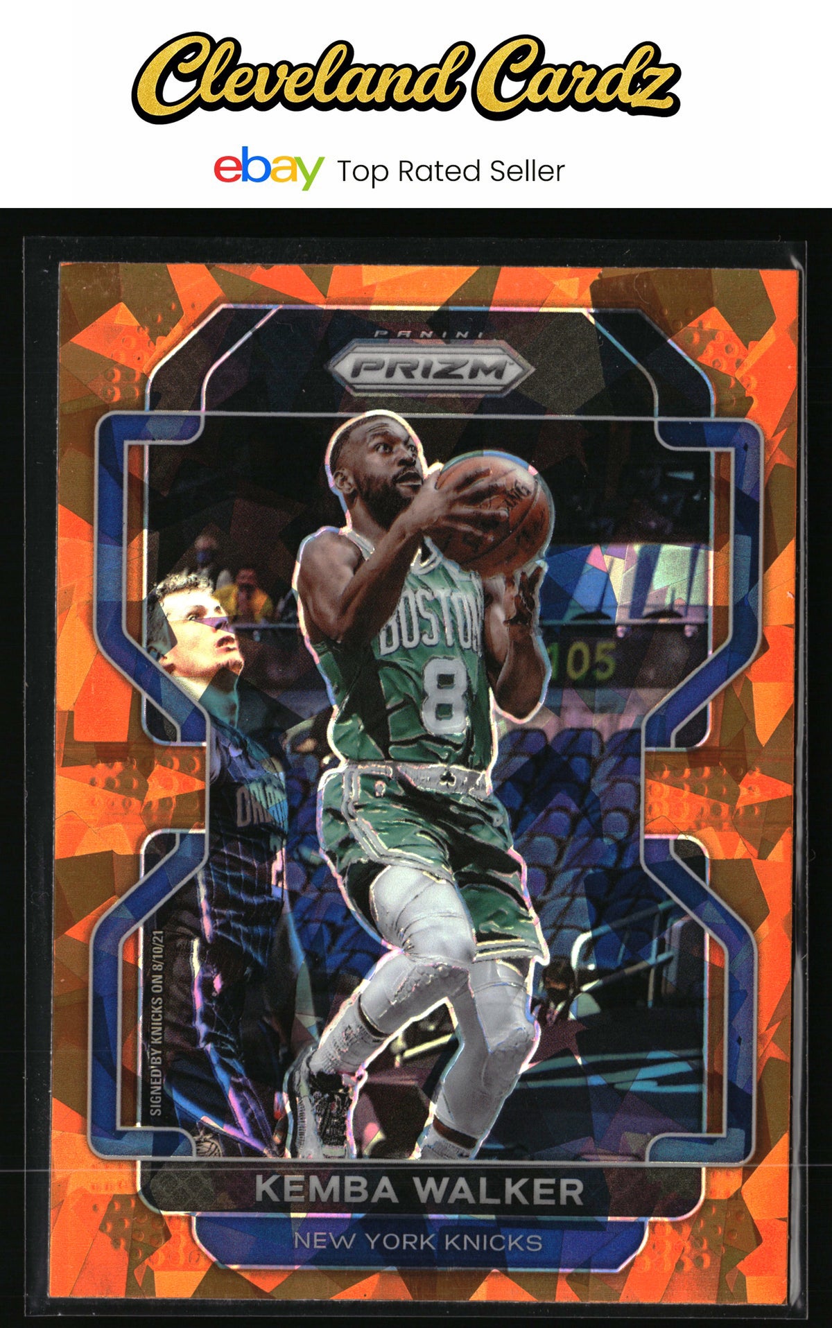 2020-21 Panini Prizm #122 Kemba Walker Orange Ice Prizms