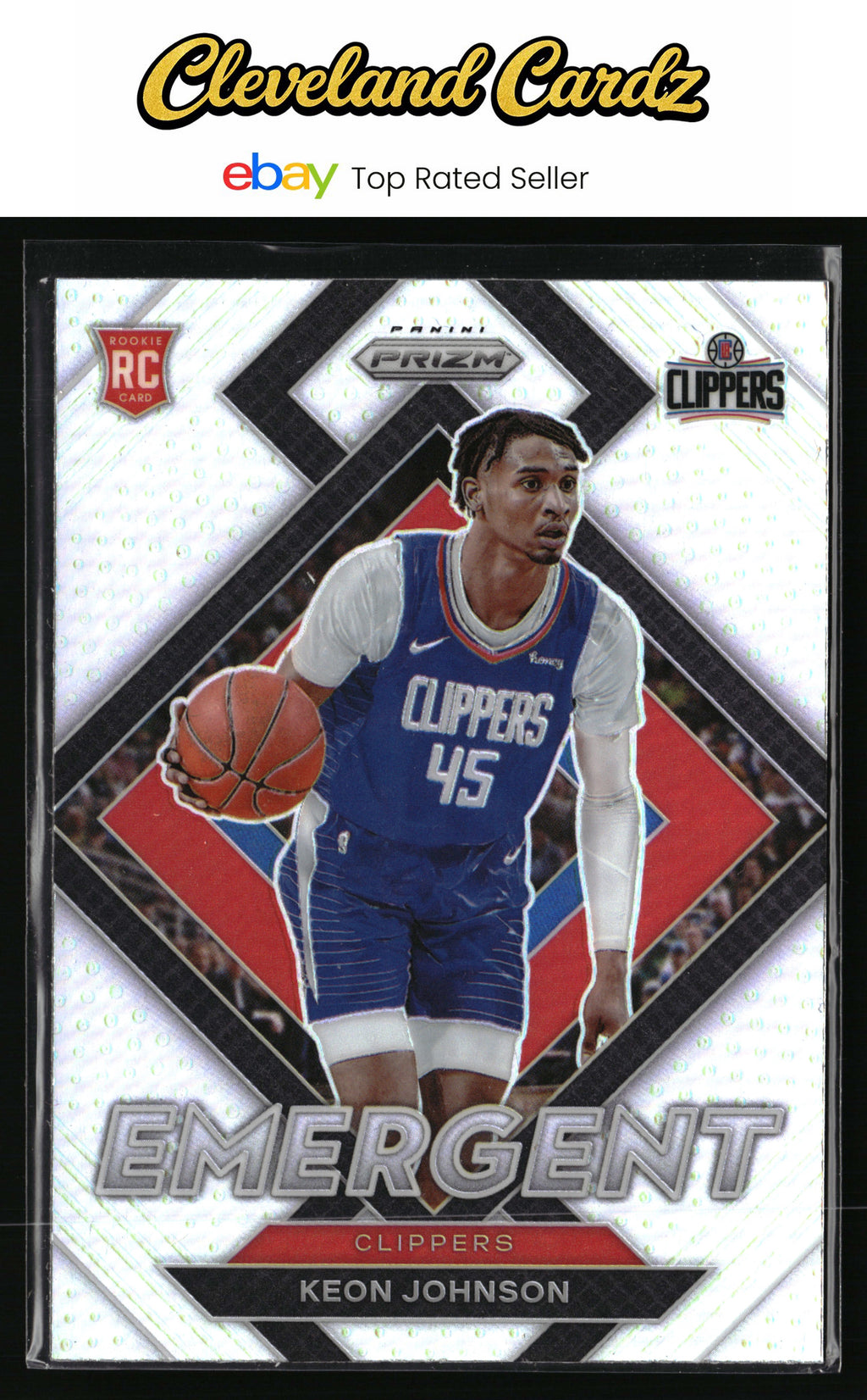 2021-22 Panini Prizm #6 Keon Johnson Emergent Prizms Silver
