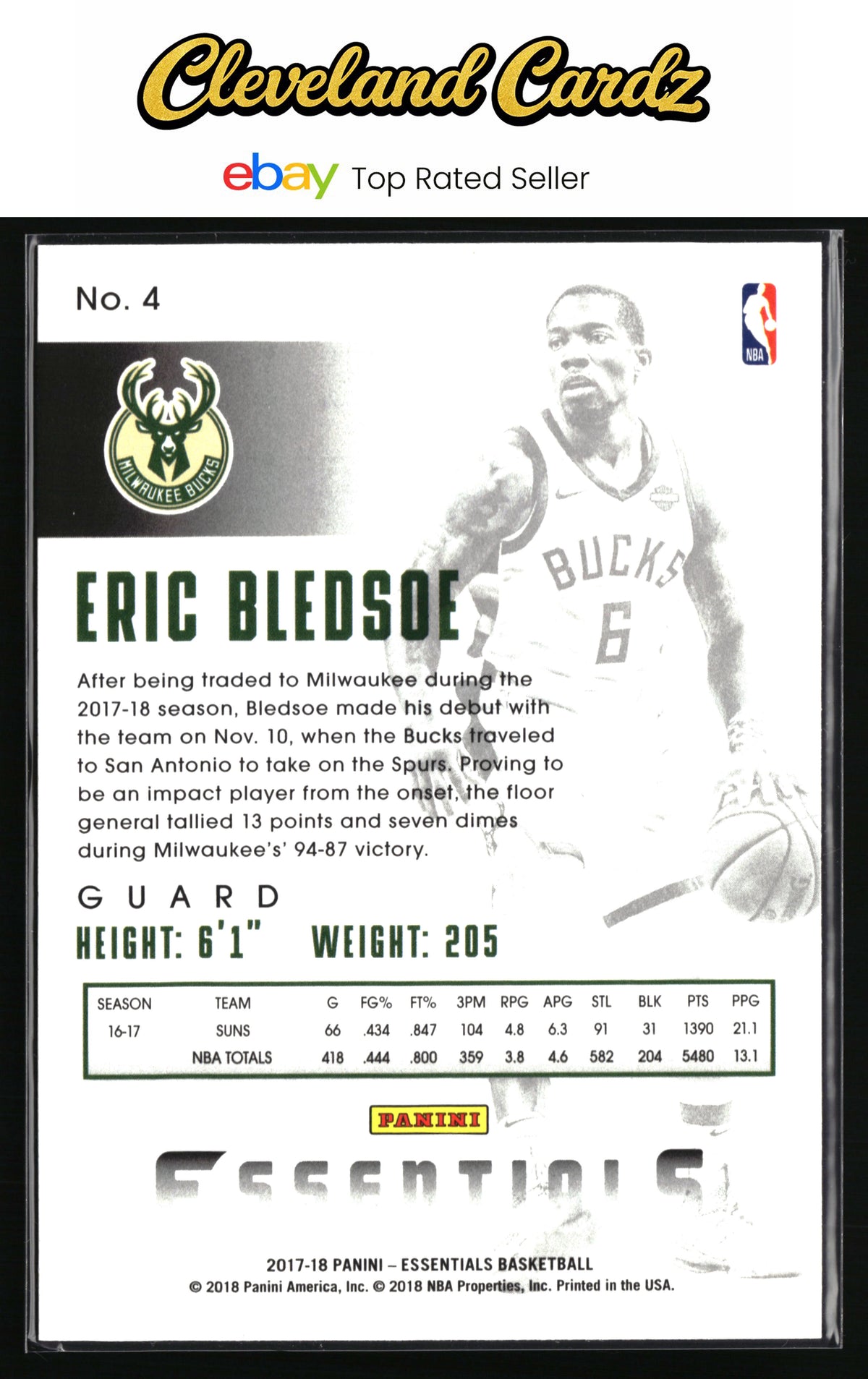 2017-18 Panini Essentials #4 Eric Bledsoe
