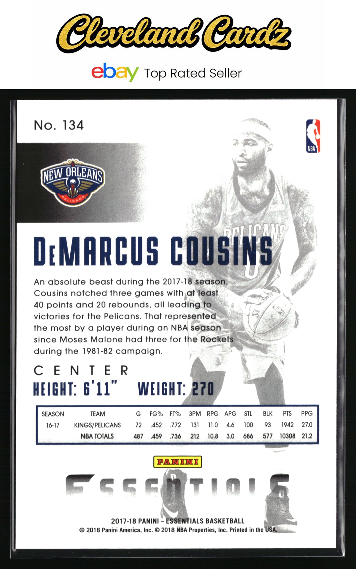 2017-18 Panini Essentials #134 DeMarcus Cousins