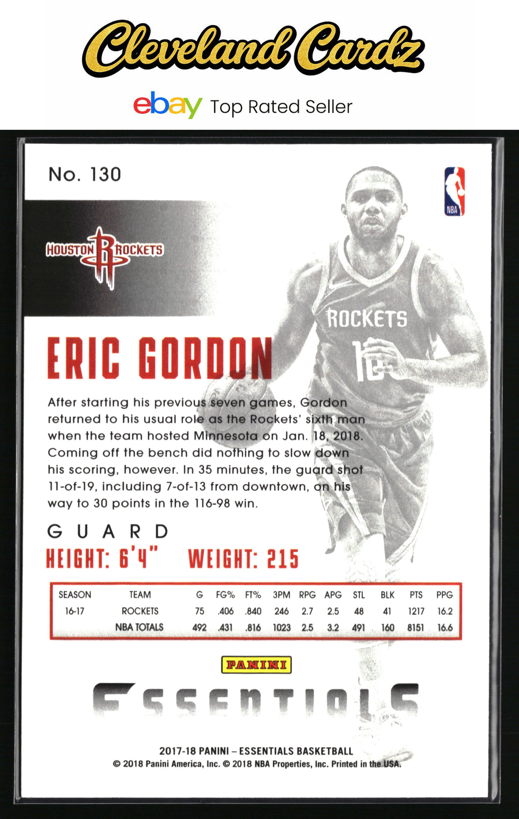 2017-18 Panini Essentials #130 Eric Gordon