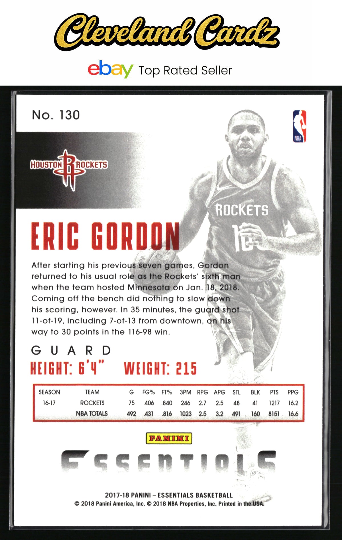2017-18 Panini Essentials #130 Eric Gordon