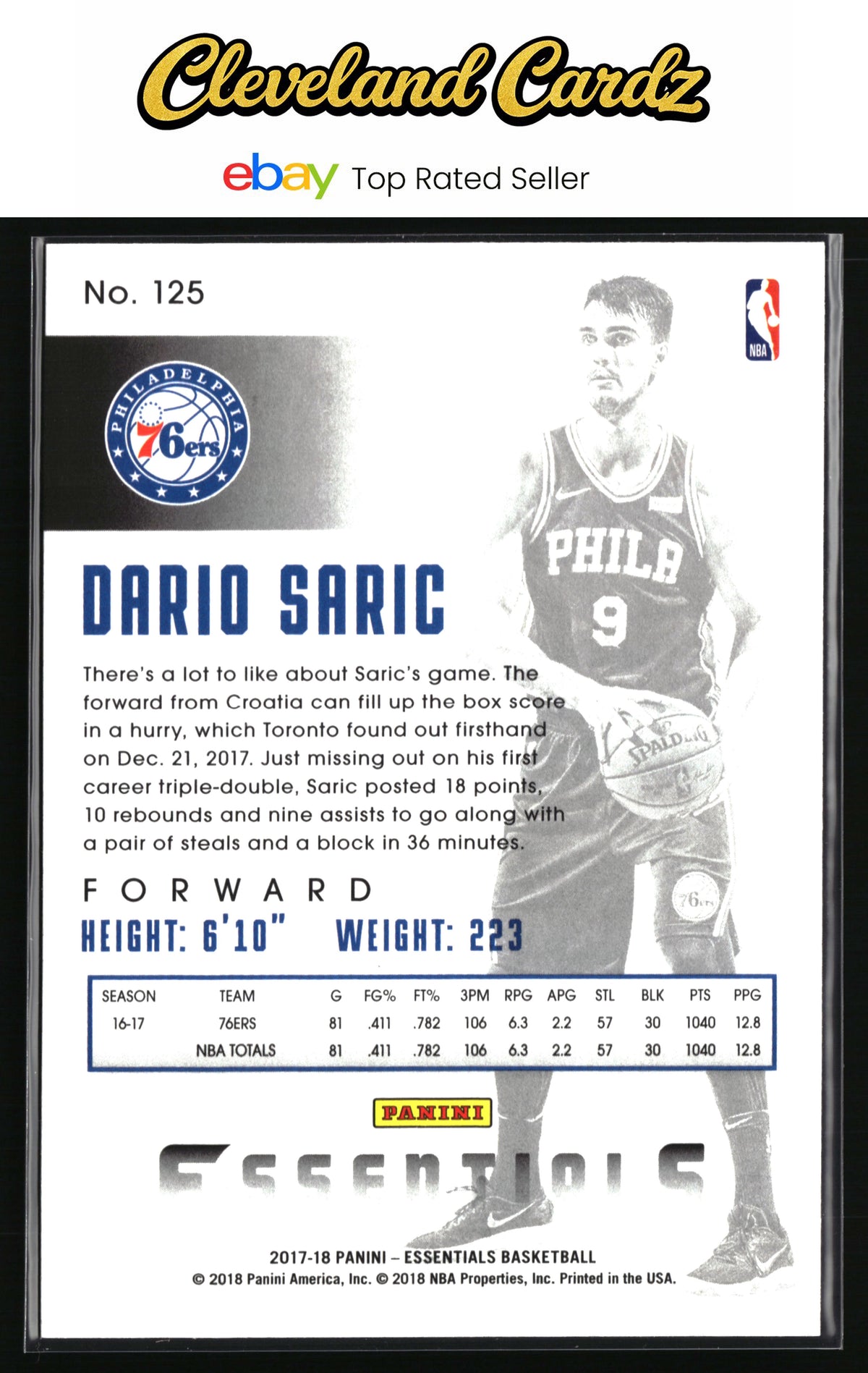 2017-18 Panini Essentials #125 Dario Saric