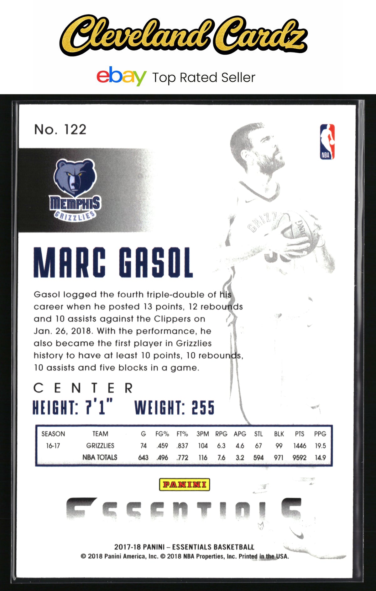 2017-18 Panini Essentials #122 Marc Gasol