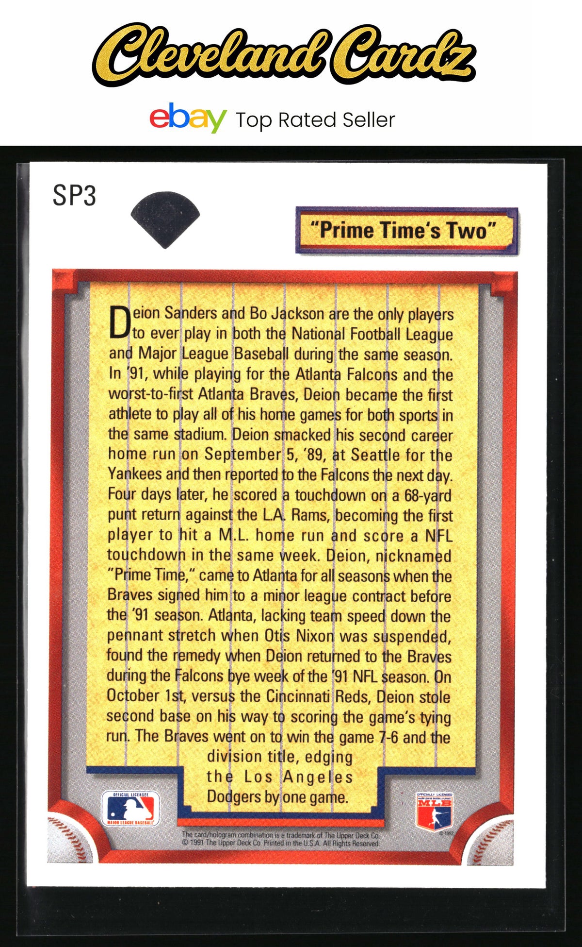 1992 Upper Deck #SP3 Deion Sanders