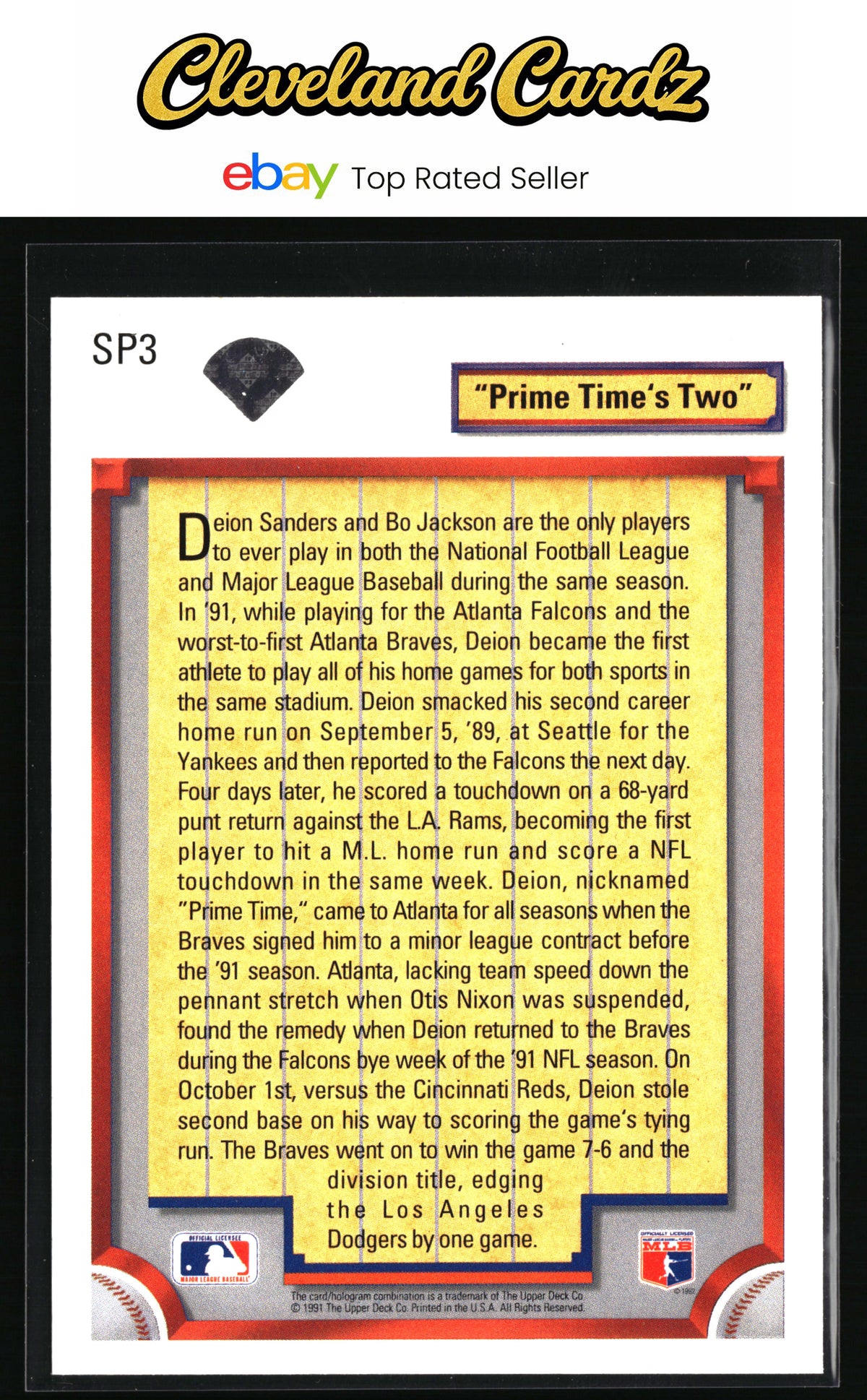 1992 Upper Deck #SP3 Deion Sanders