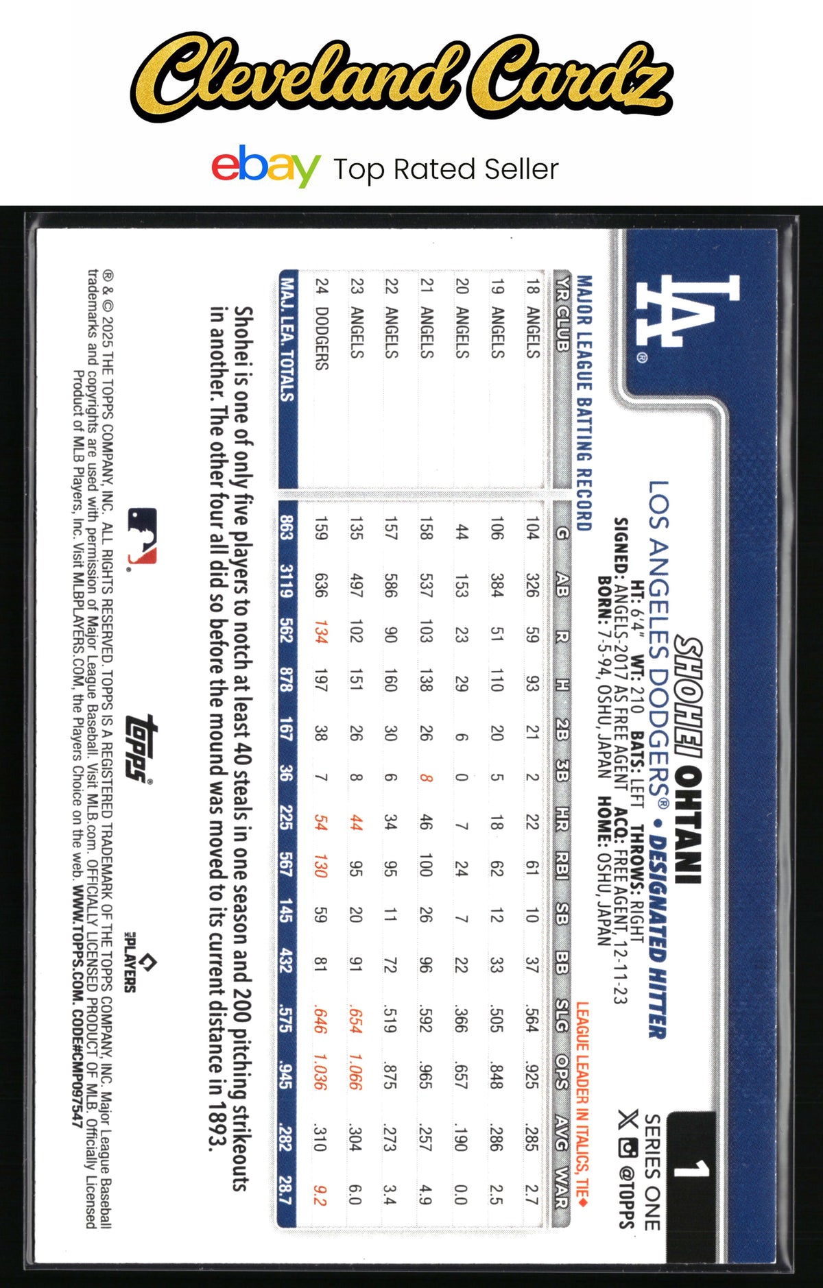 2025 Topps #1 Shohei Ohtani