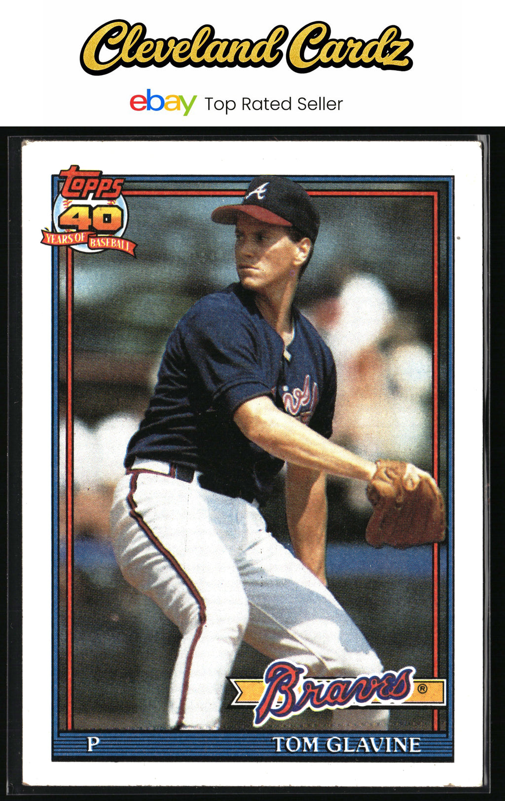 1991 Topps #82b Tom Glavine