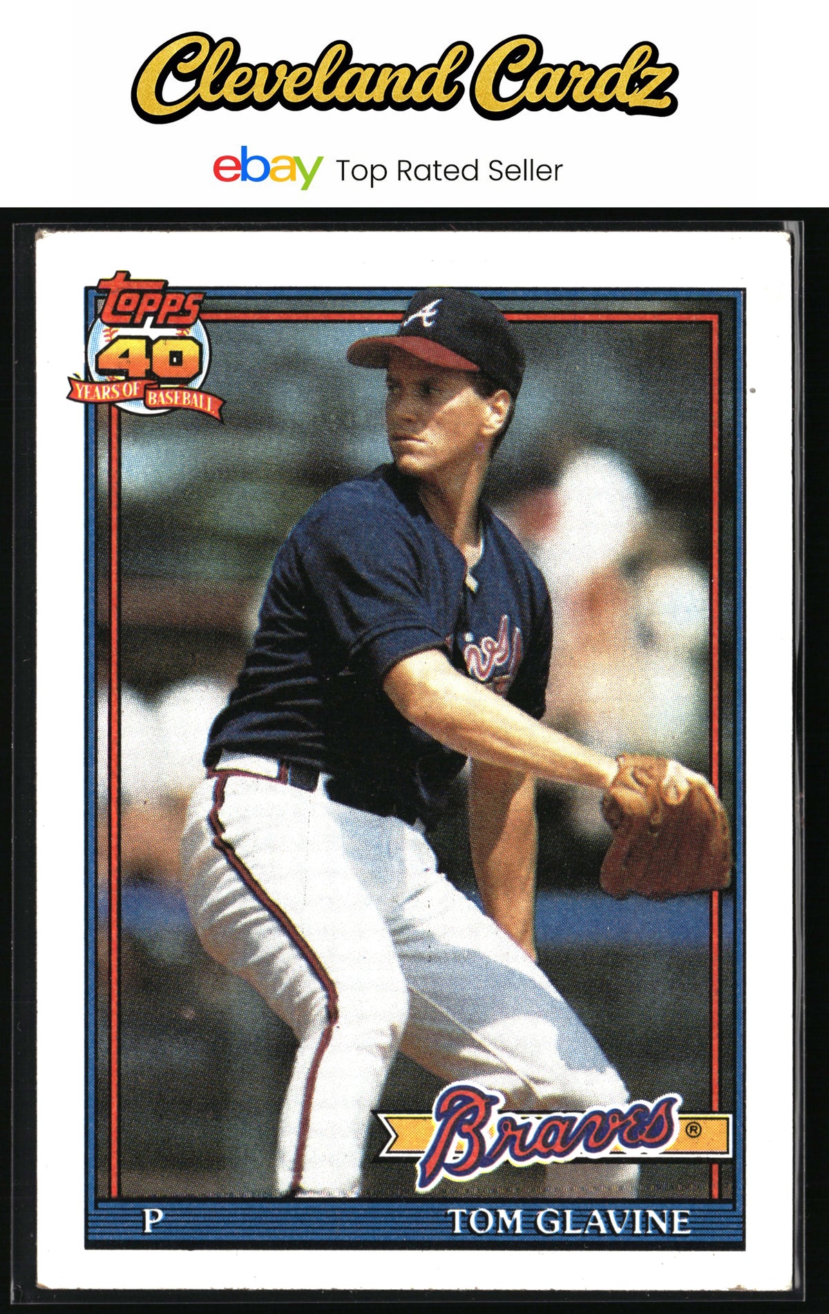 1991 Topps #82b Tom Glavine