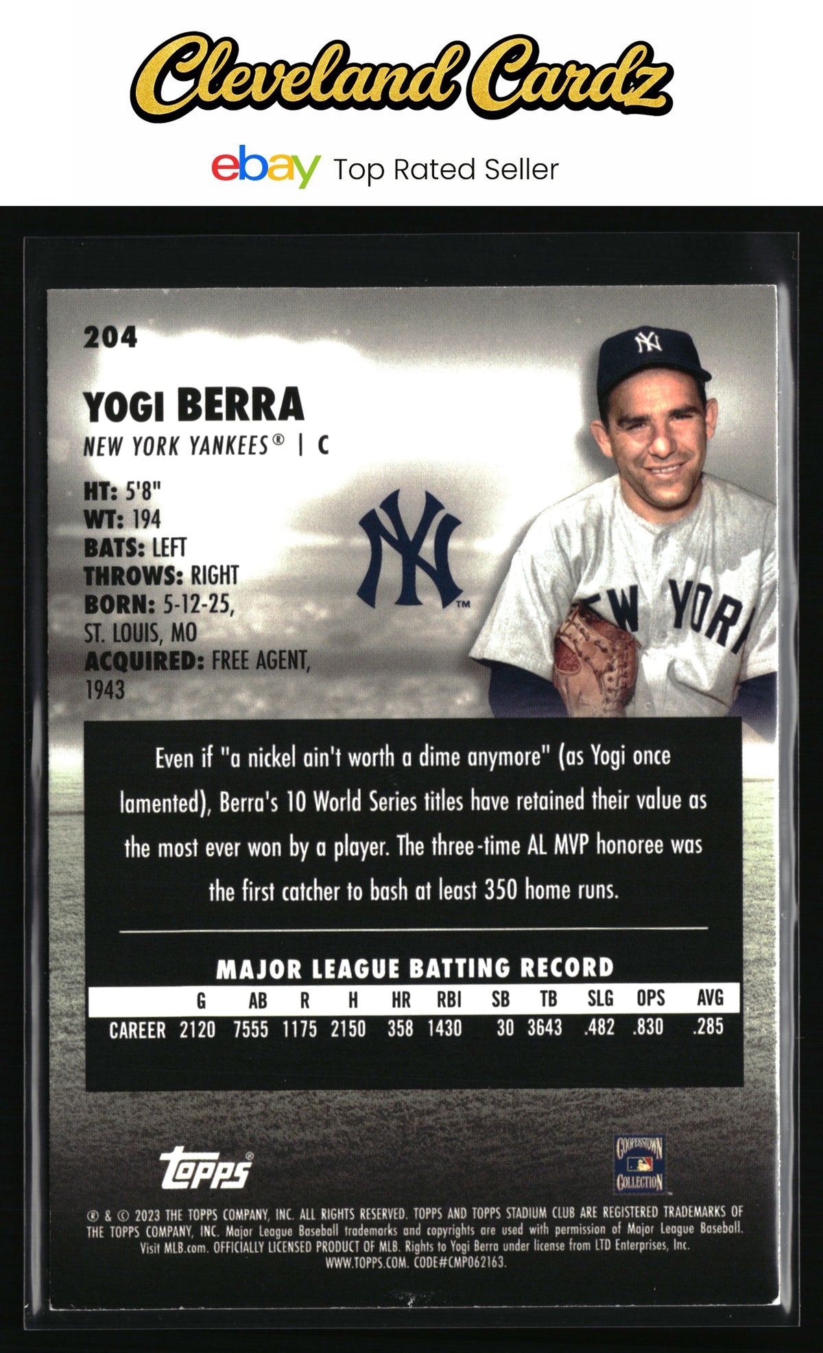 2023 Stadium Club #204 Yogi Berra