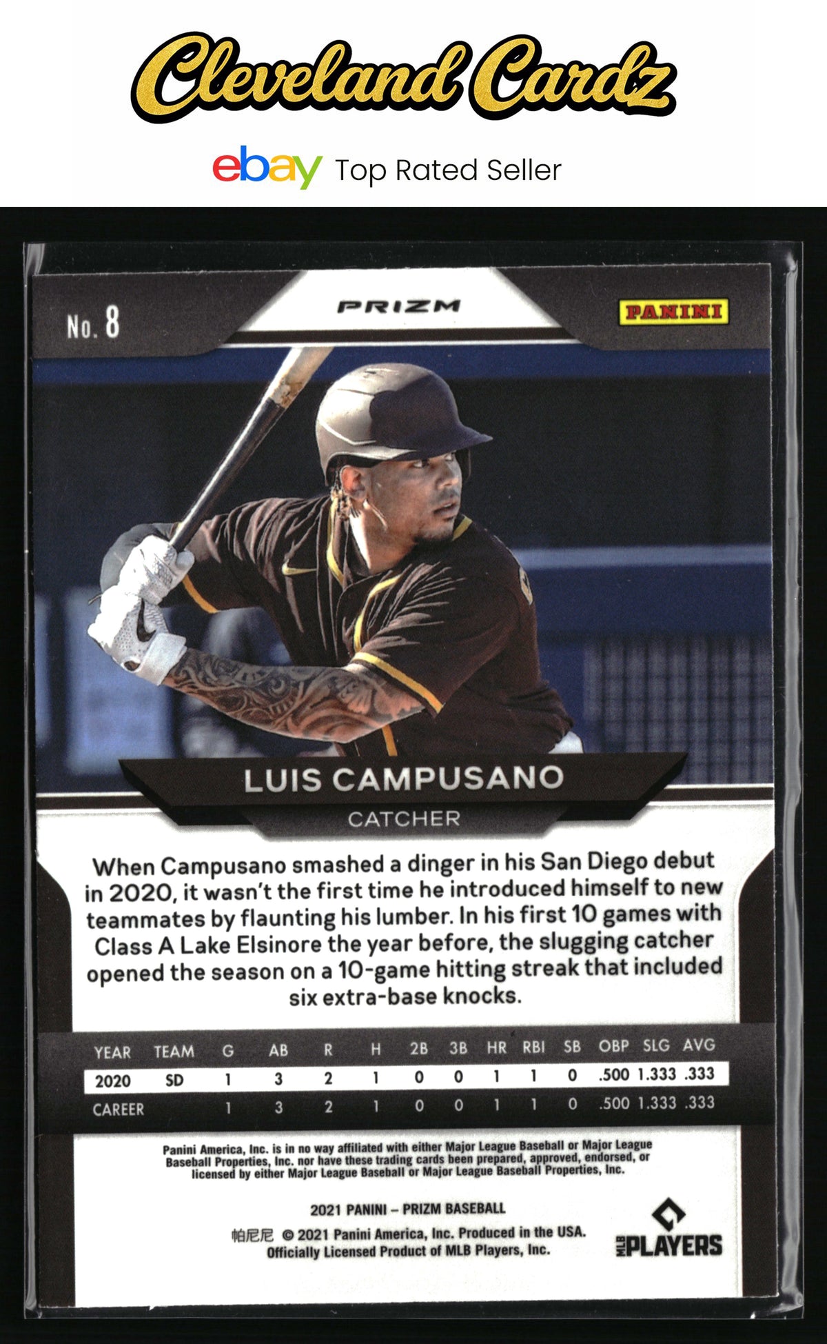 2021 Panini Prizm #8 Luis Campusano Green Wave Prizm
