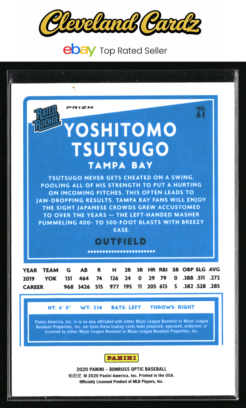 2020 Donruss Optic #61 Yoshitomo Tsutsugo Pink