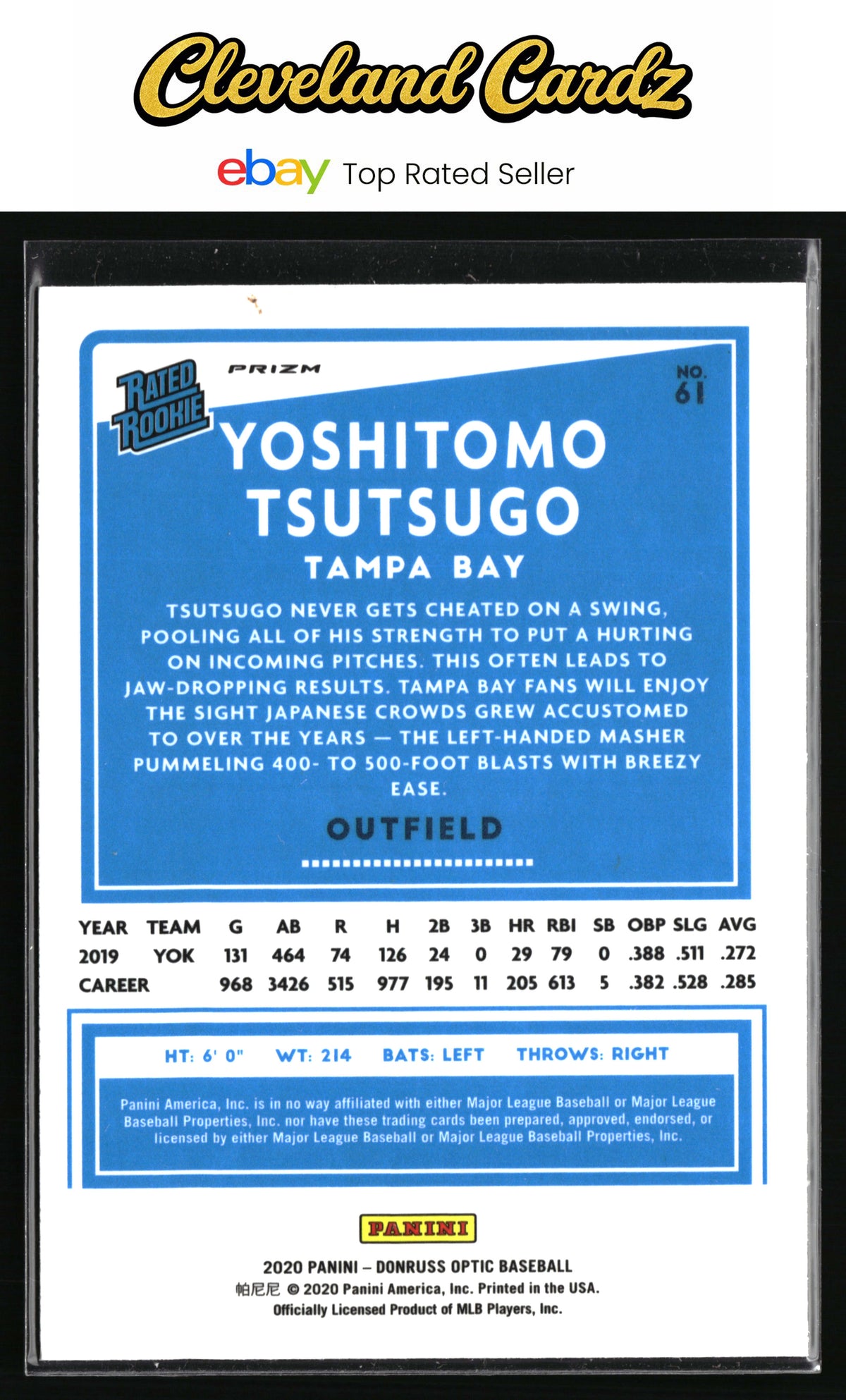 2020 Donruss Optic #61 Yoshitomo Tsutsugo Pink